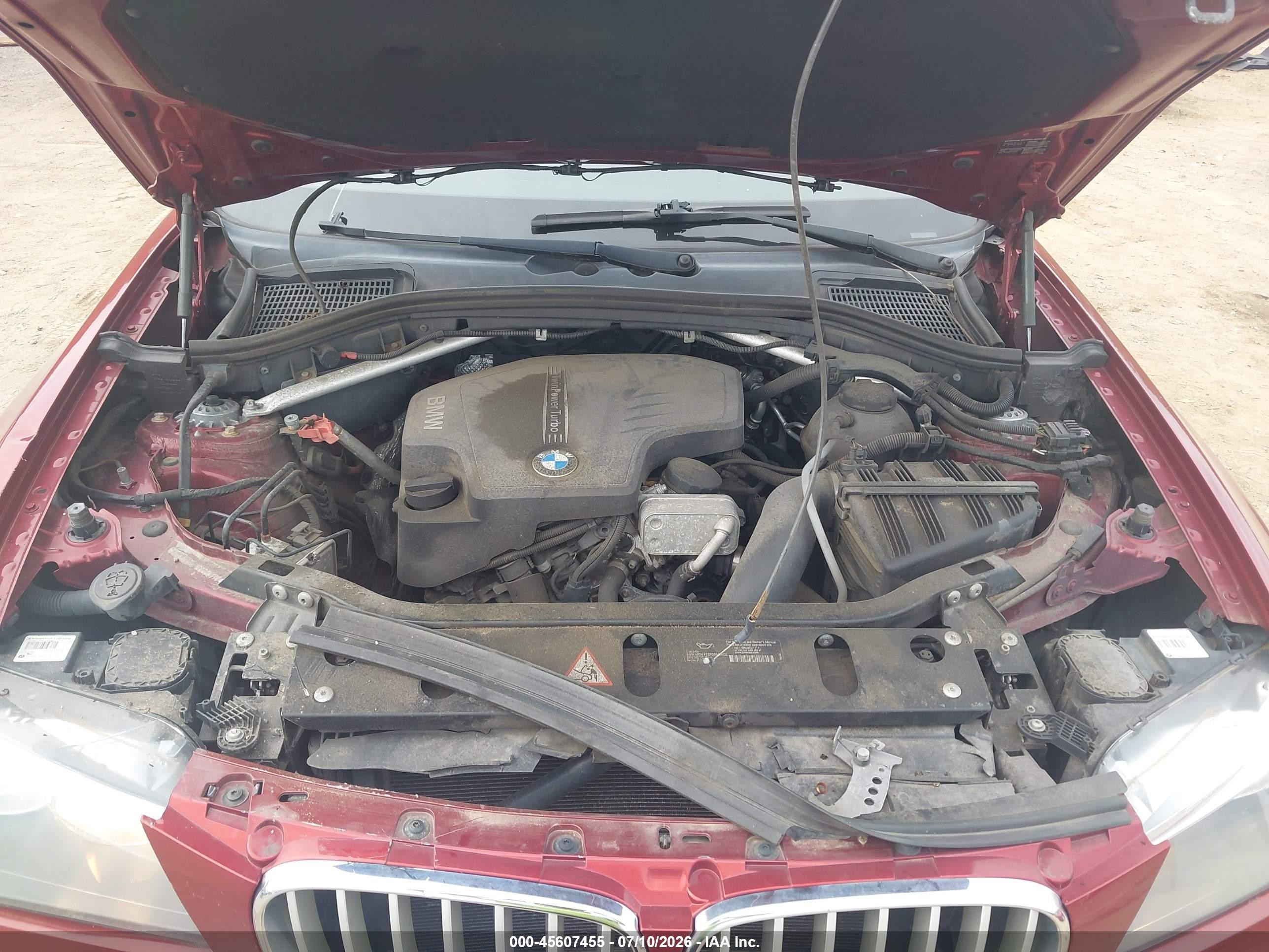 2013 Bmw X3 Xdrive28i Red vin: 5UXWX9C51D0D04110