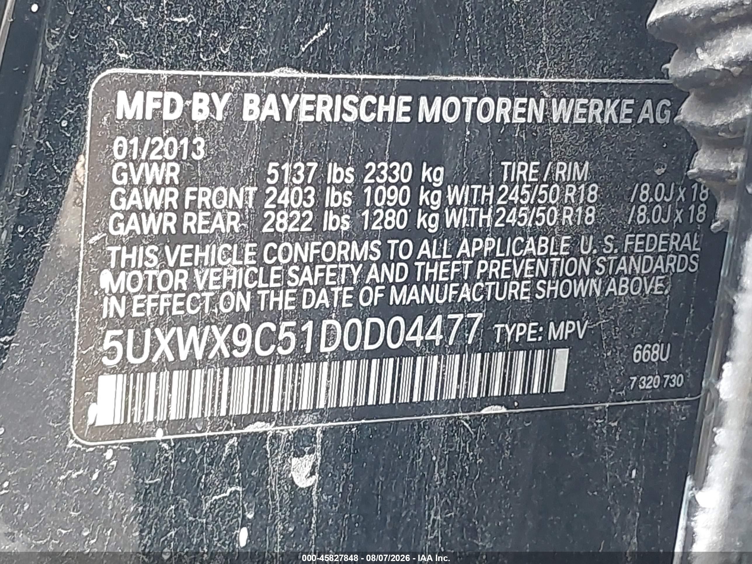 2013 Bmw X3 Xdrive28i Black vin: 5UXWX9C51D0D04477