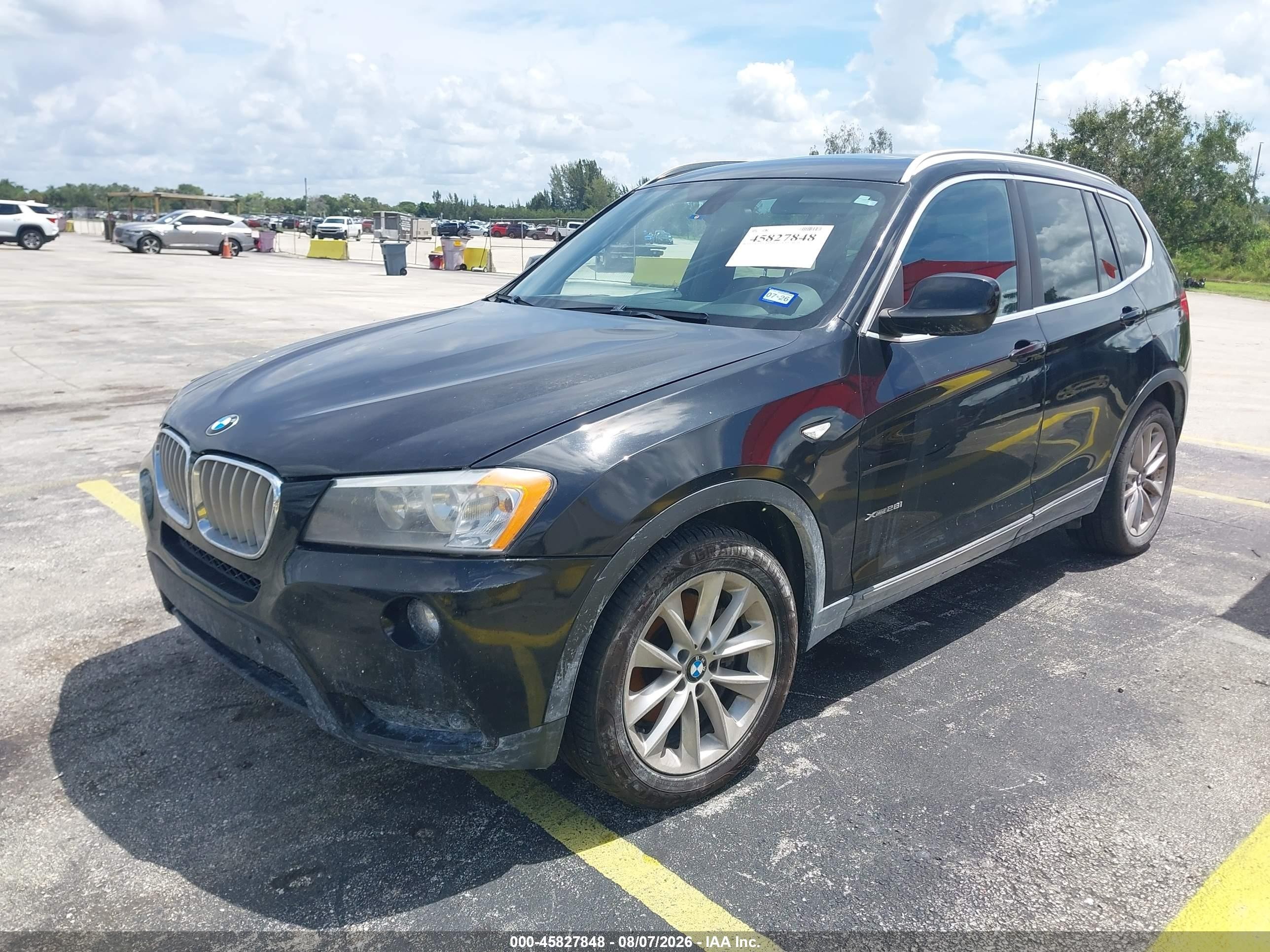 2013 Bmw X3 Xdrive28i Black vin: 5UXWX9C51D0D04477