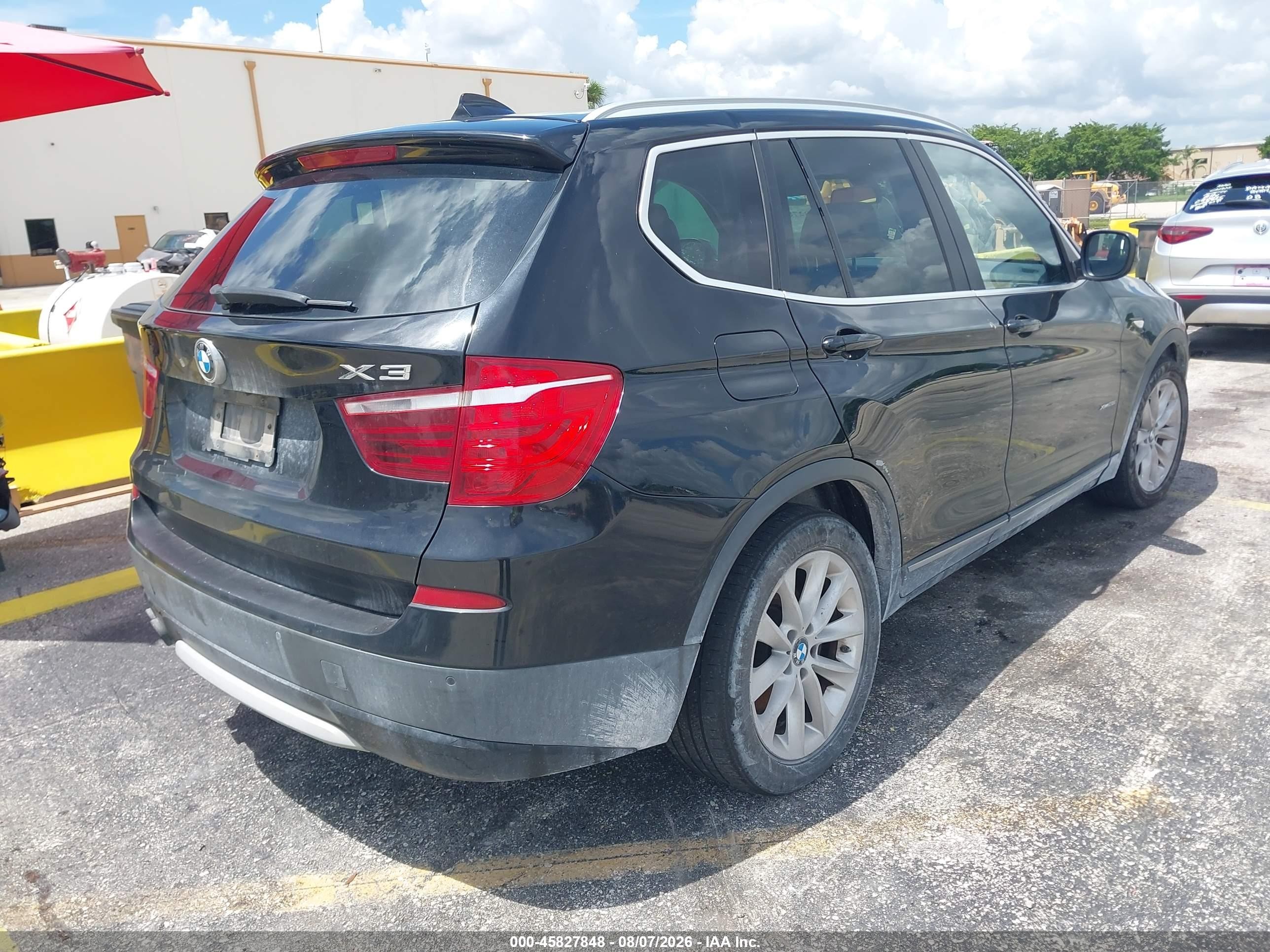 2013 Bmw X3 Xdrive28i Black vin: 5UXWX9C51D0D04477