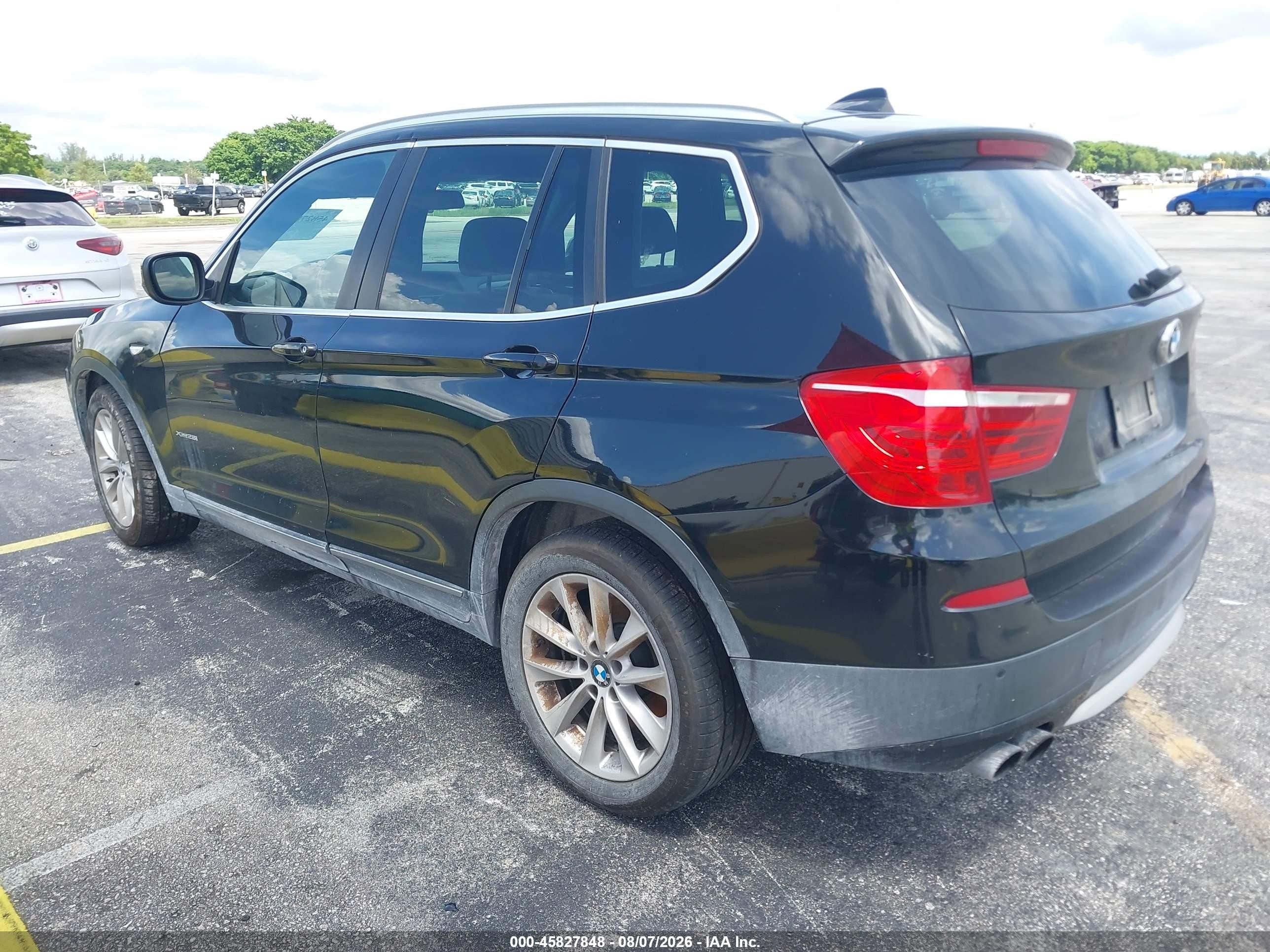 2013 Bmw X3 Xdrive28i Black vin: 5UXWX9C51D0D04477