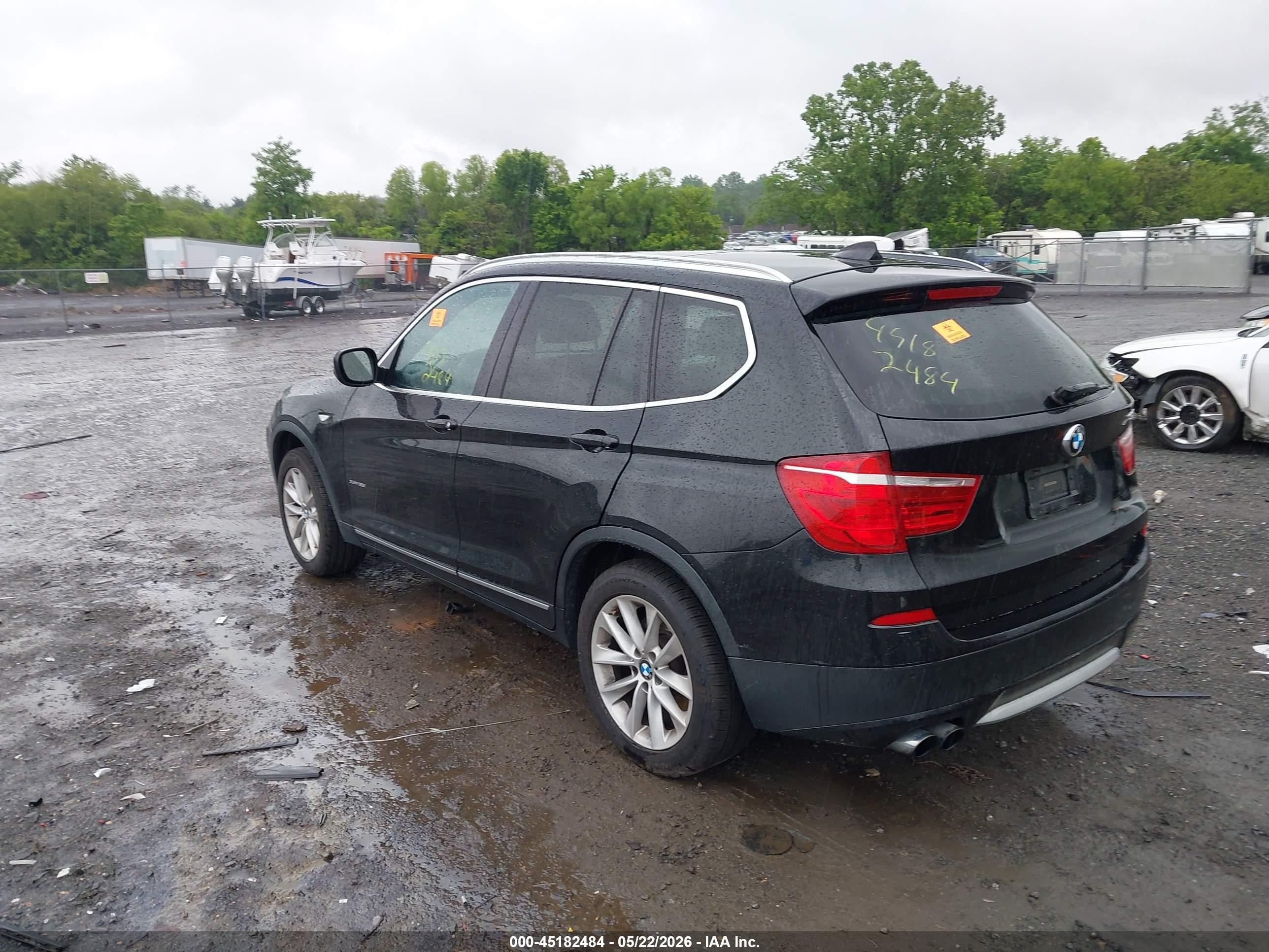 2013 Bmw X3 Xdrive28i Black vin: 5UXWX9C51D0D06374