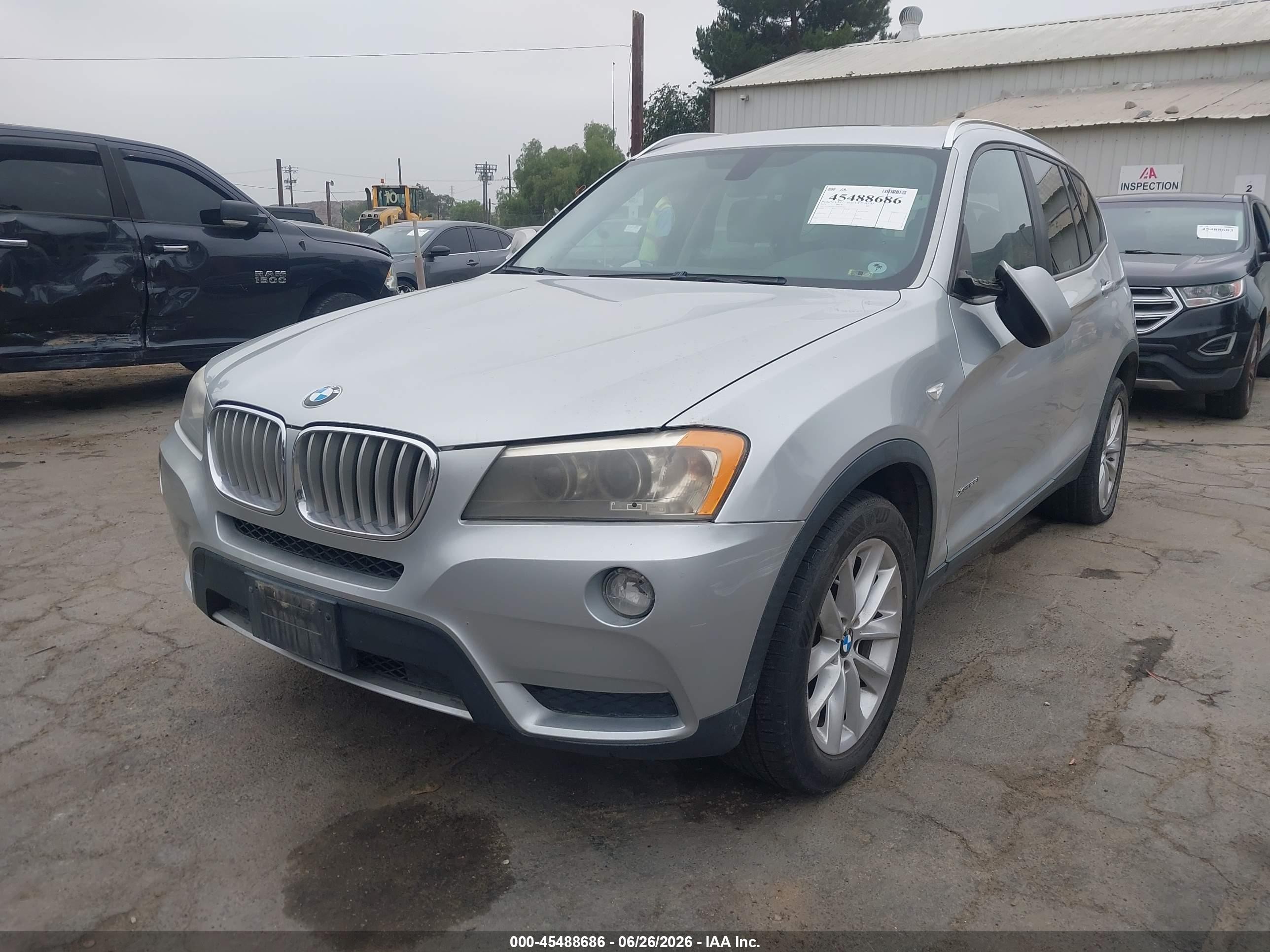 2013 Bmw X3 Xdrive28i Silver vin: 5UXWX9C51D0D06407