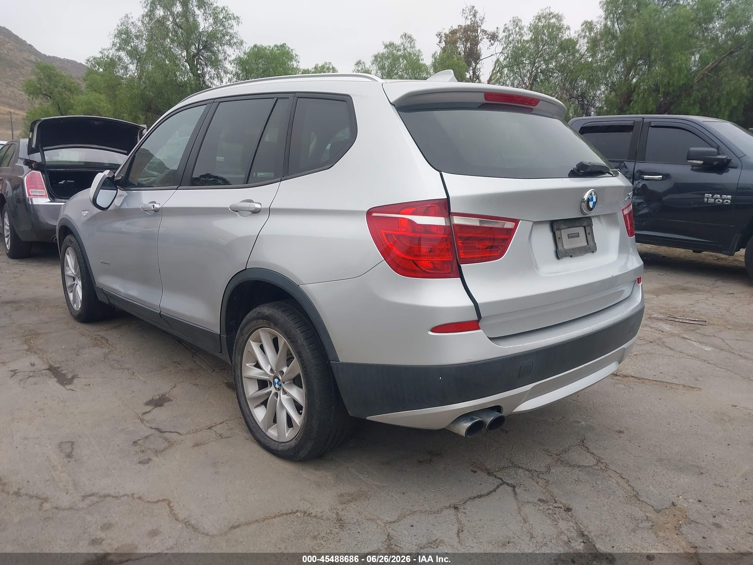 2013 Bmw X3 Xdrive28i Silver vin: 5UXWX9C51D0D06407