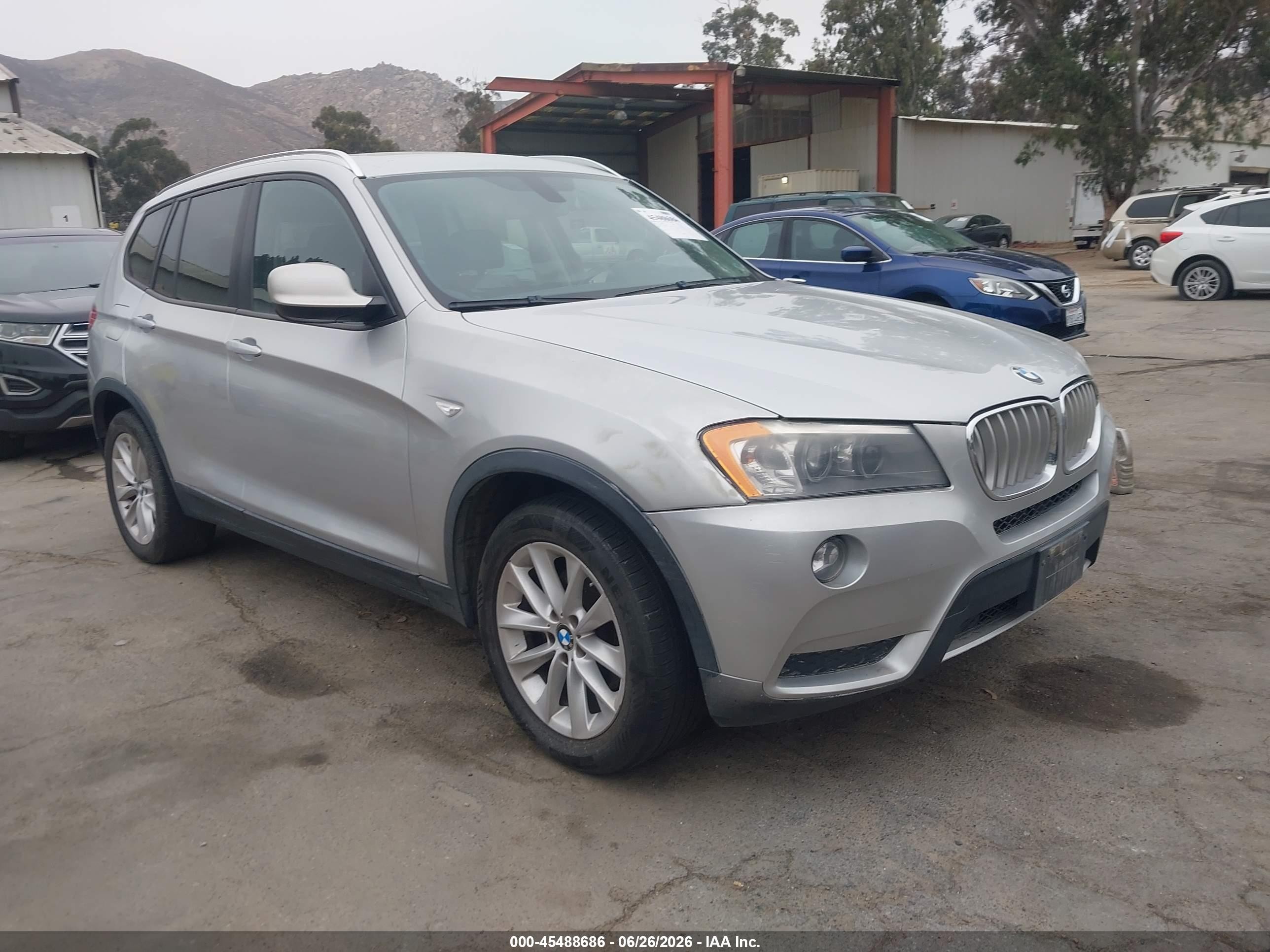 2013 Bmw X3 Xdrive28i Silver vin: 5UXWX9C51D0D06407