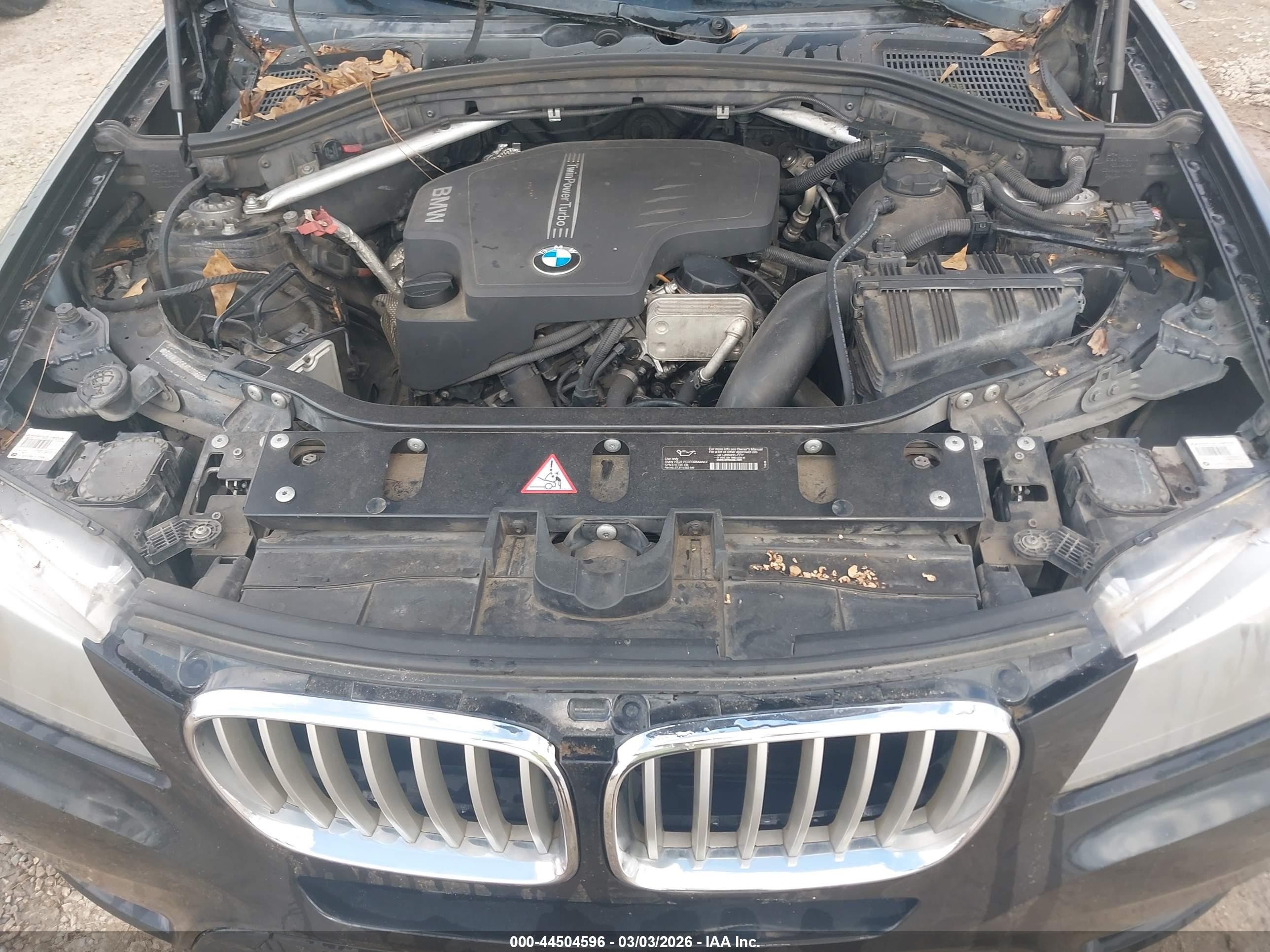 2013 Bmw X3 Xdrive28i Black vin: 5UXWX9C51D0D06455
