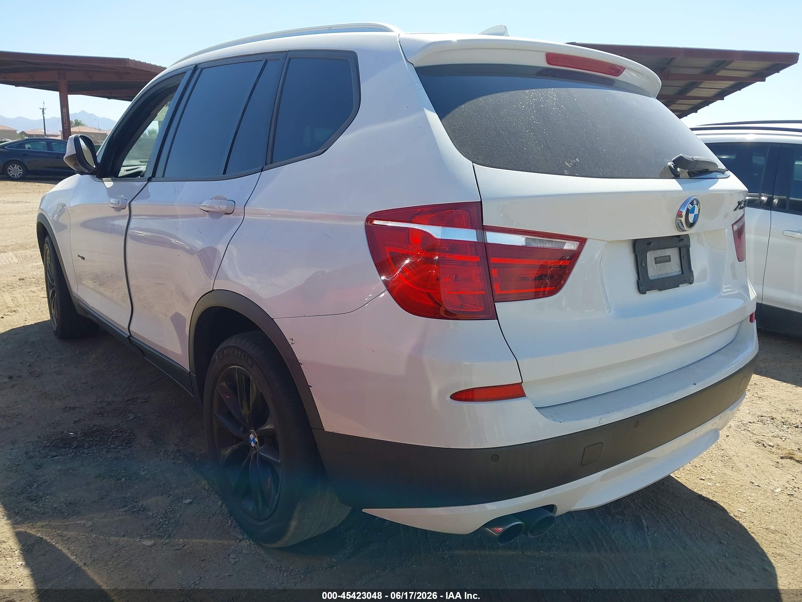 2013 Bmw X3 Xdrive28i White vin: 5UXWX9C51D0D07475