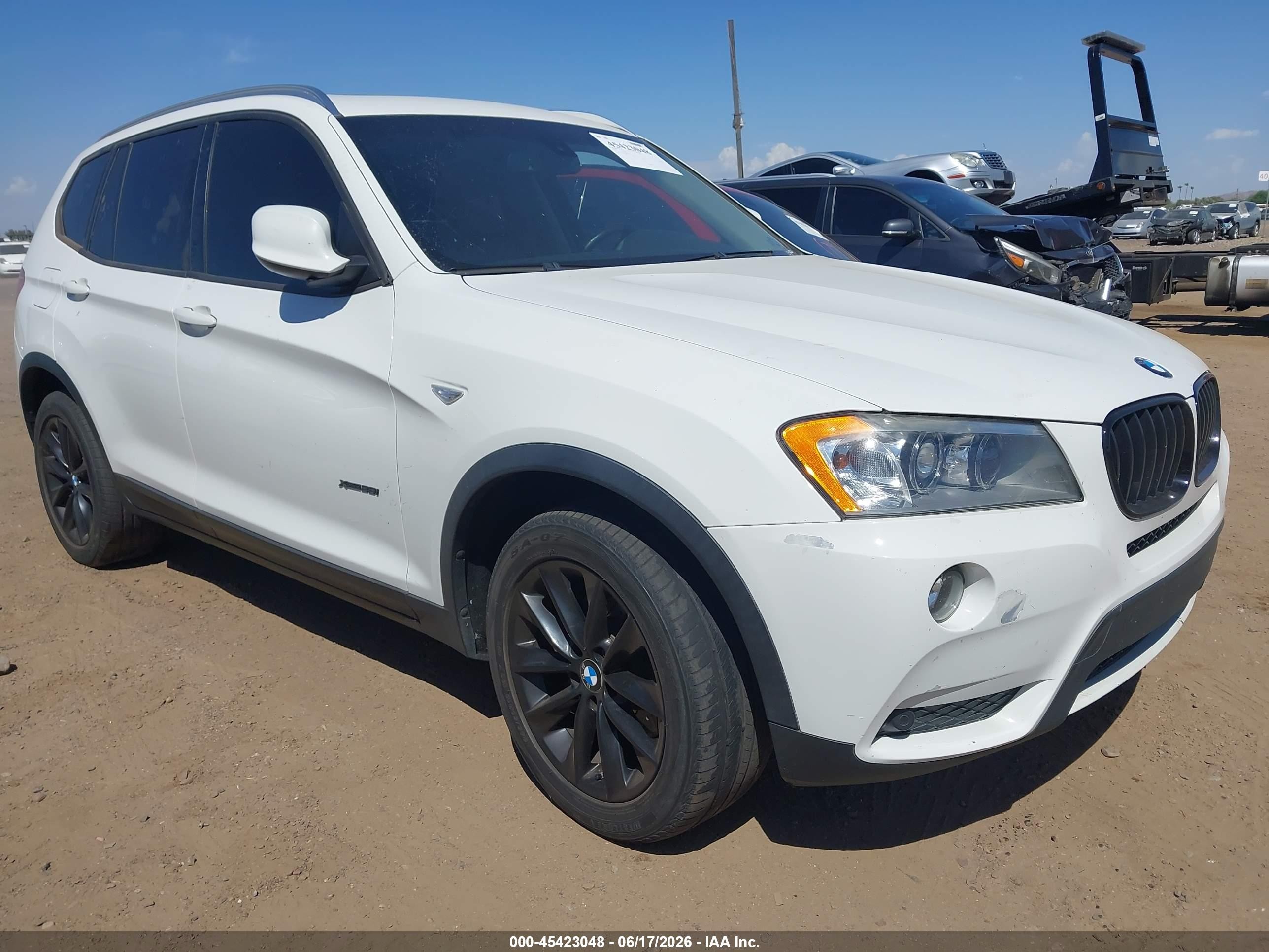 2013 Bmw X3 Xdrive28i White vin: 5UXWX9C51D0D07475