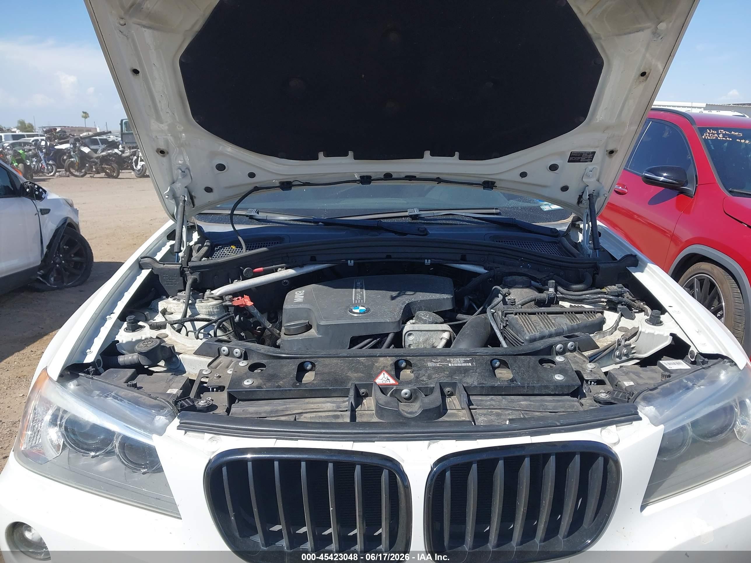 2013 Bmw X3 Xdrive28i White vin: 5UXWX9C51D0D07475