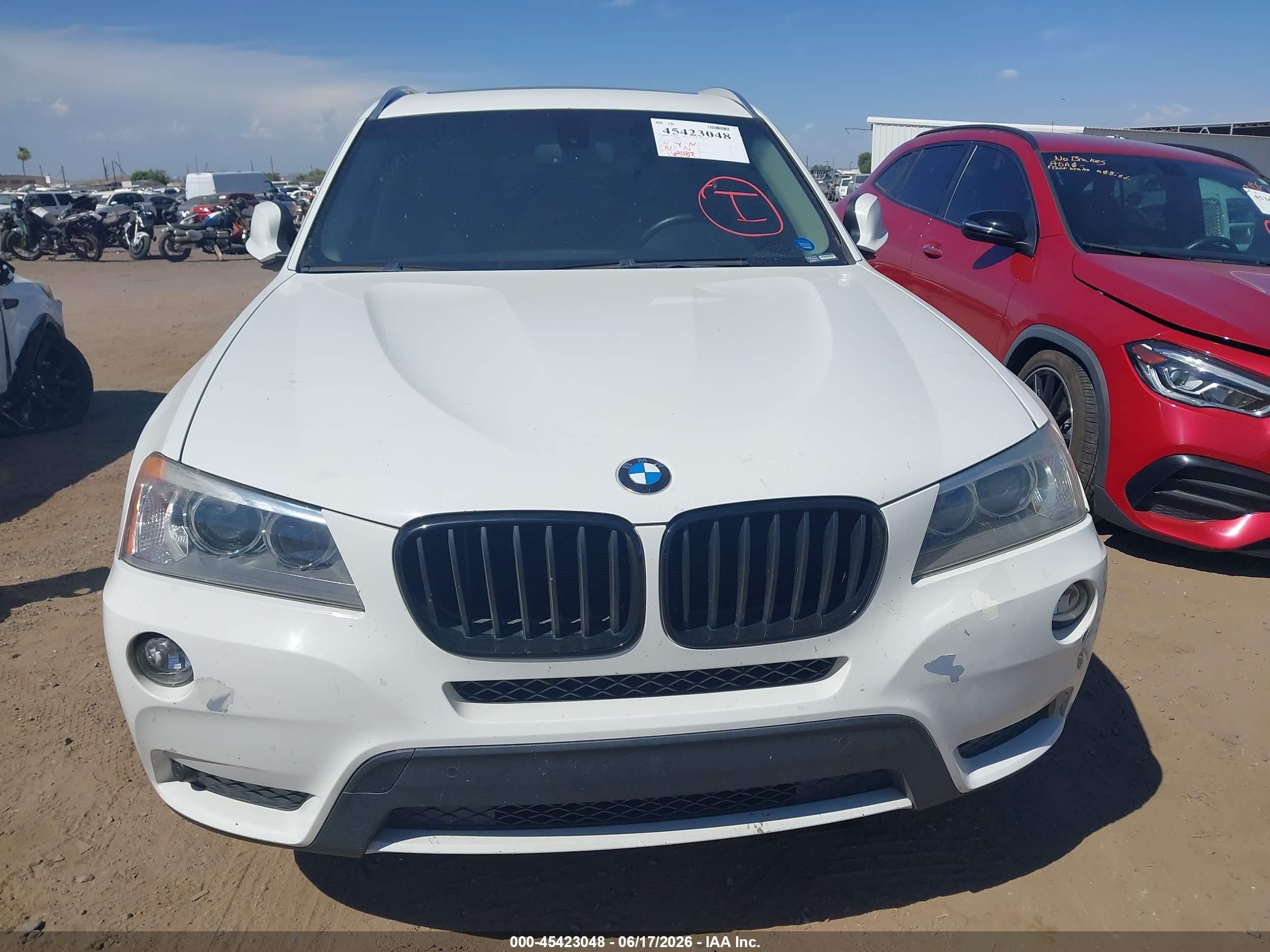 2013 Bmw X3 Xdrive28i White vin: 5UXWX9C51D0D07475