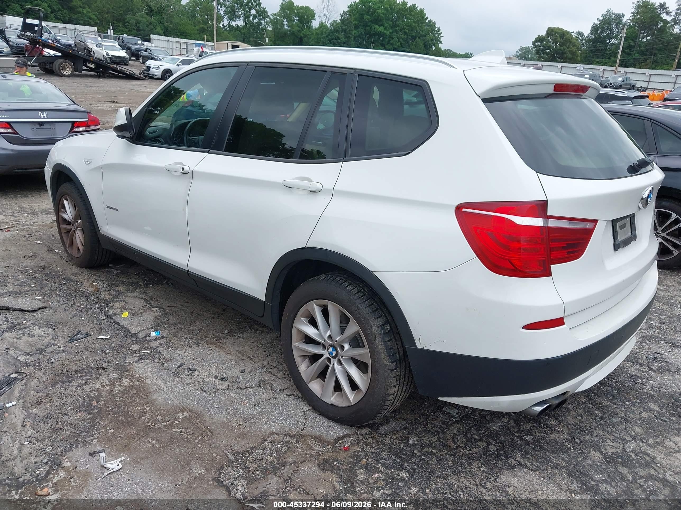 2014 Bmw X3 Xdrive28i White vin: 5UXWX9C51E0D11544