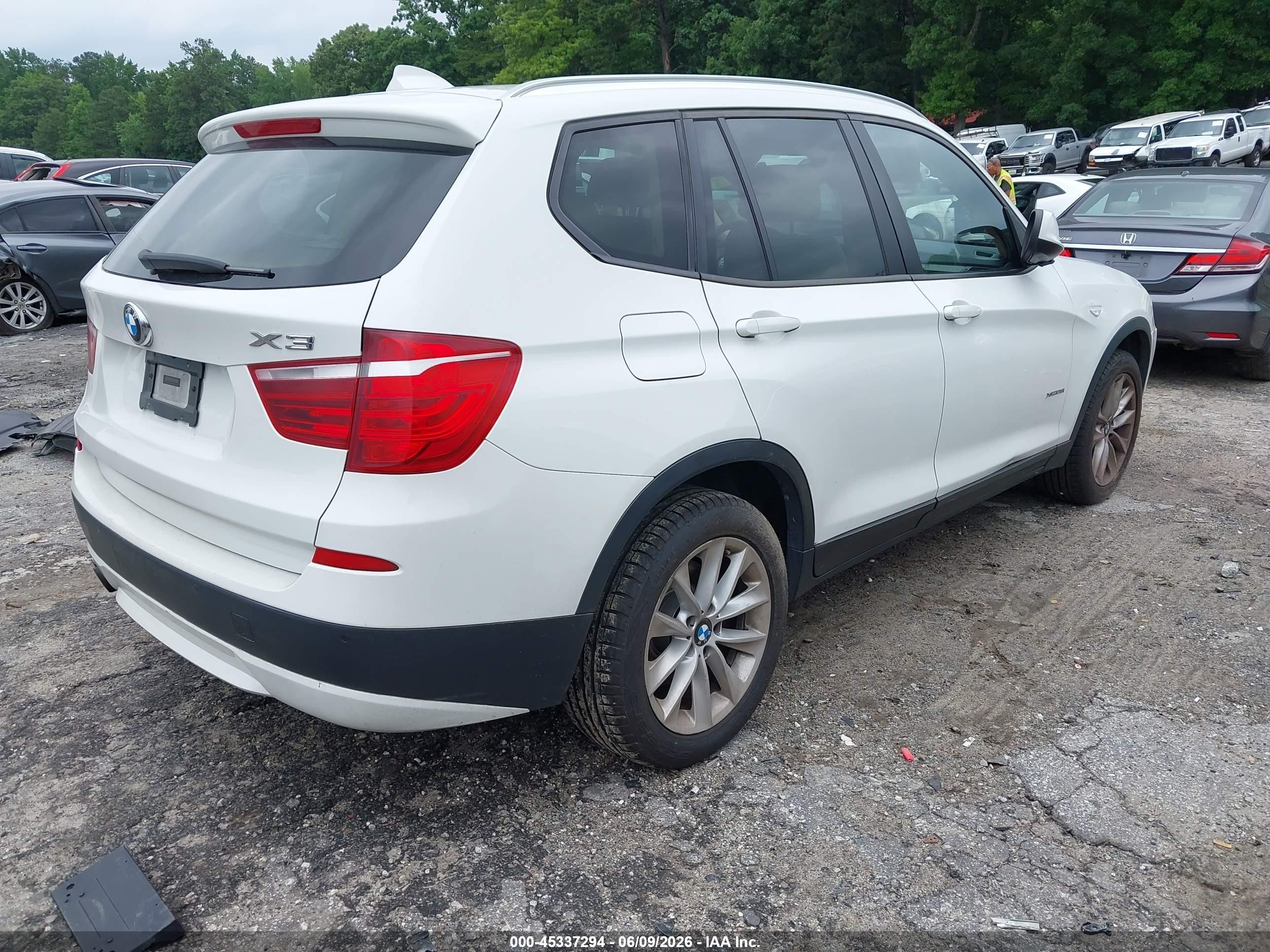 2014 Bmw X3 Xdrive28i White vin: 5UXWX9C51E0D11544