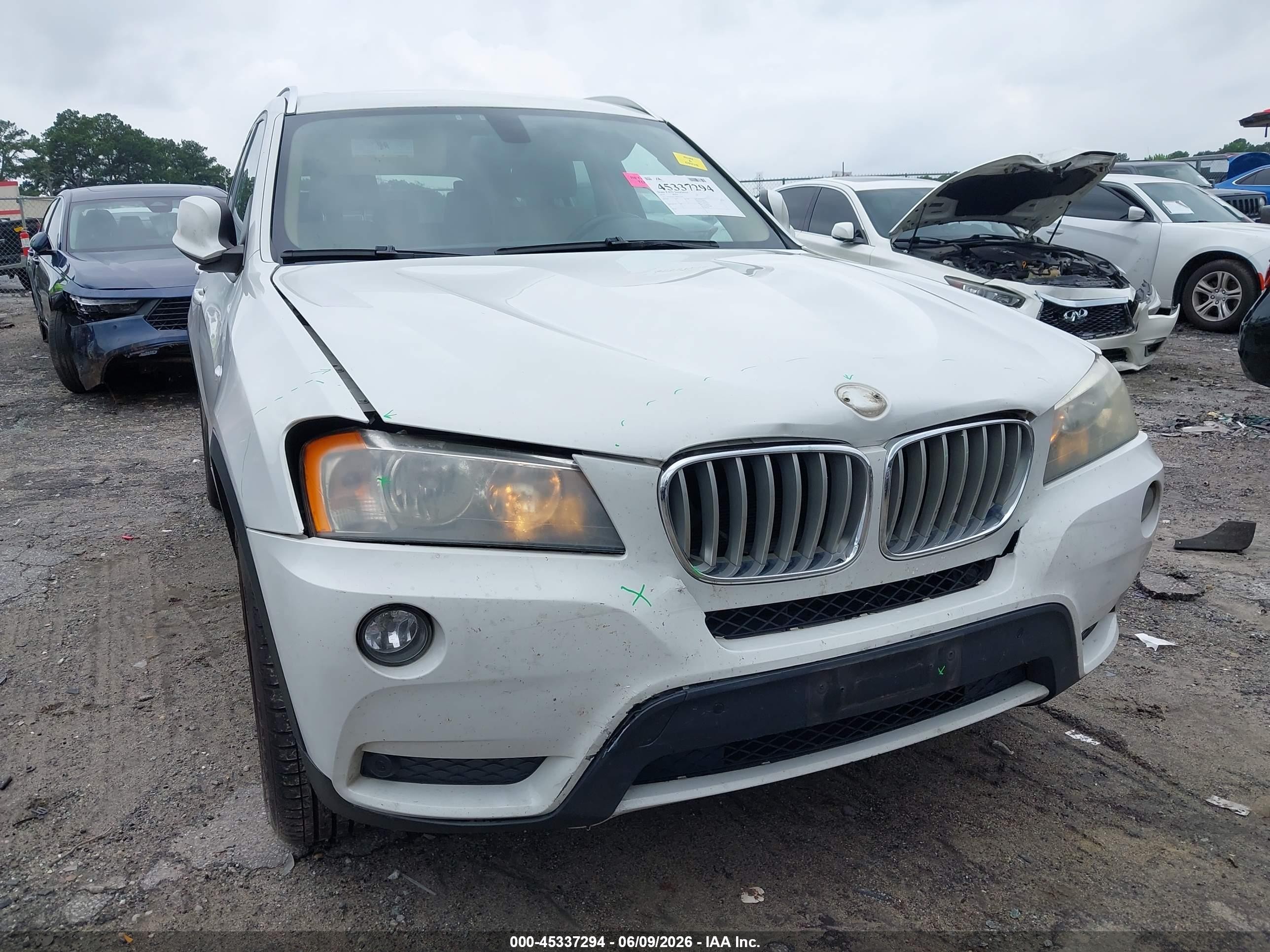 2014 Bmw X3 Xdrive28i White vin: 5UXWX9C51E0D11544