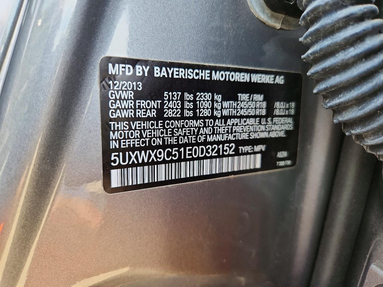 2014 Bmw X3 Xdrive28i Gray vin: 5UXWX9C51E0D32152