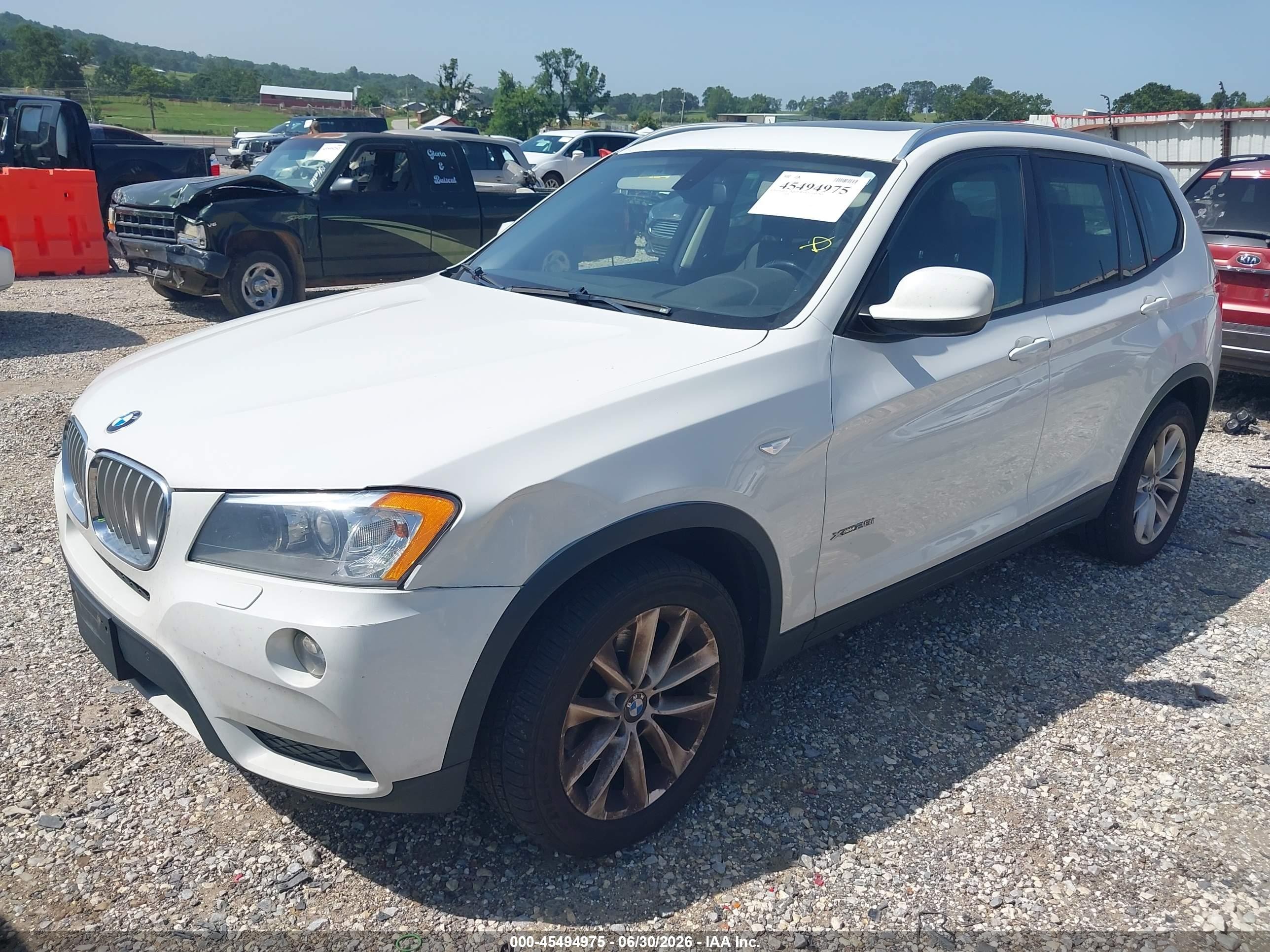 2014 Bmw X3 Xdrive28i White vin: 5UXWX9C51E0D32636