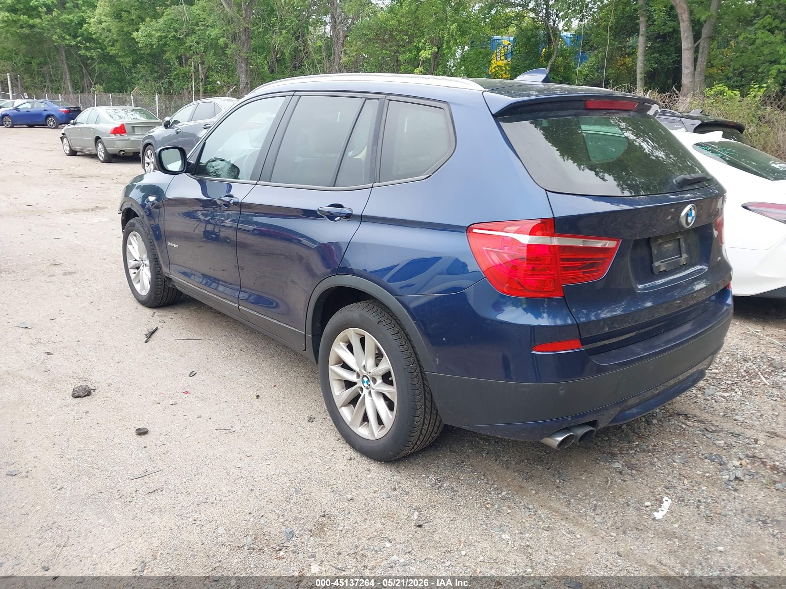 2014 Bmw X3 Xdrive28i Синий vin: 5UXWX9C51E0D33303