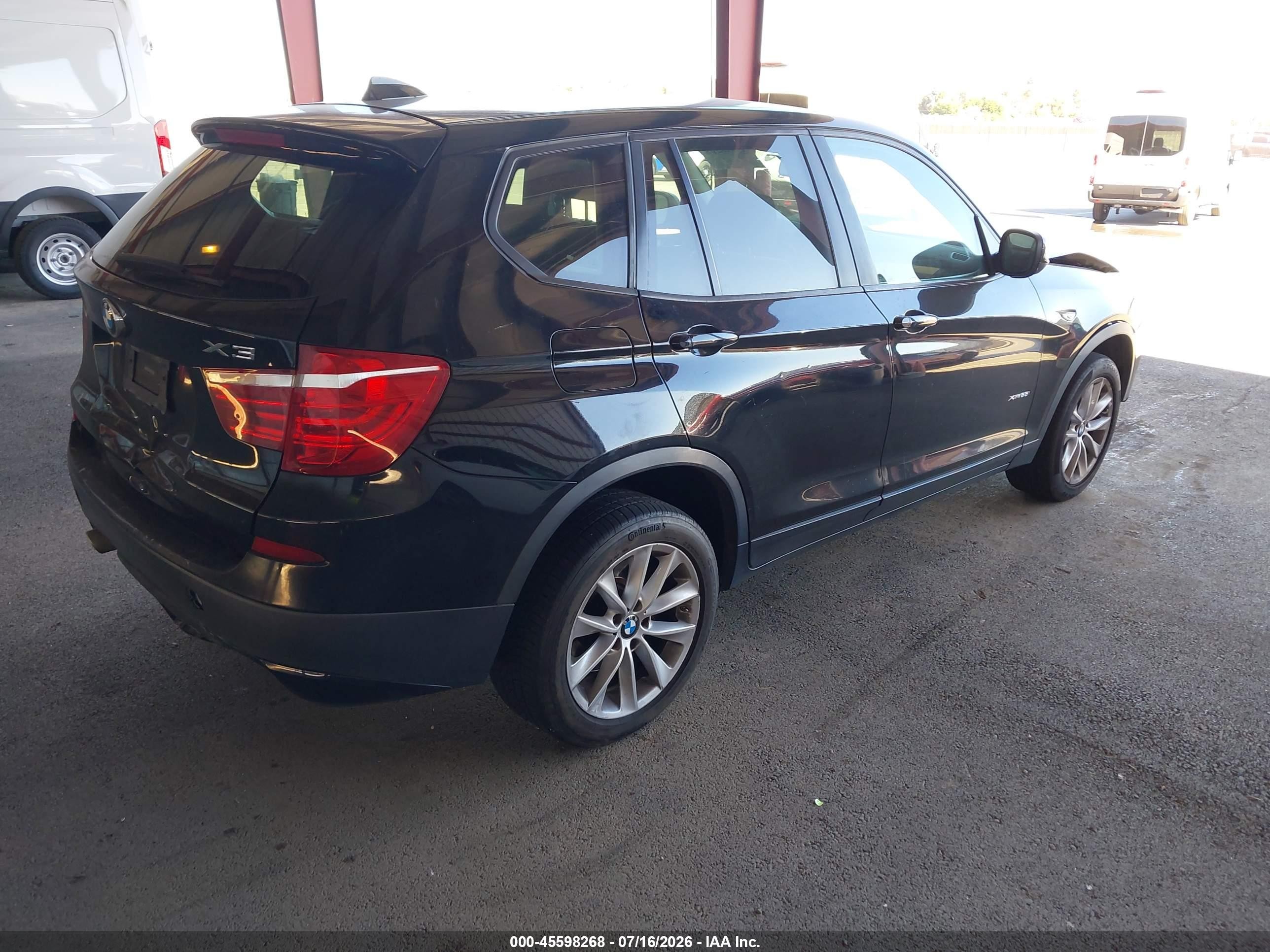 2014 Bmw X3 Xdrive28i Black vin: 5UXWX9C51E0D36993
