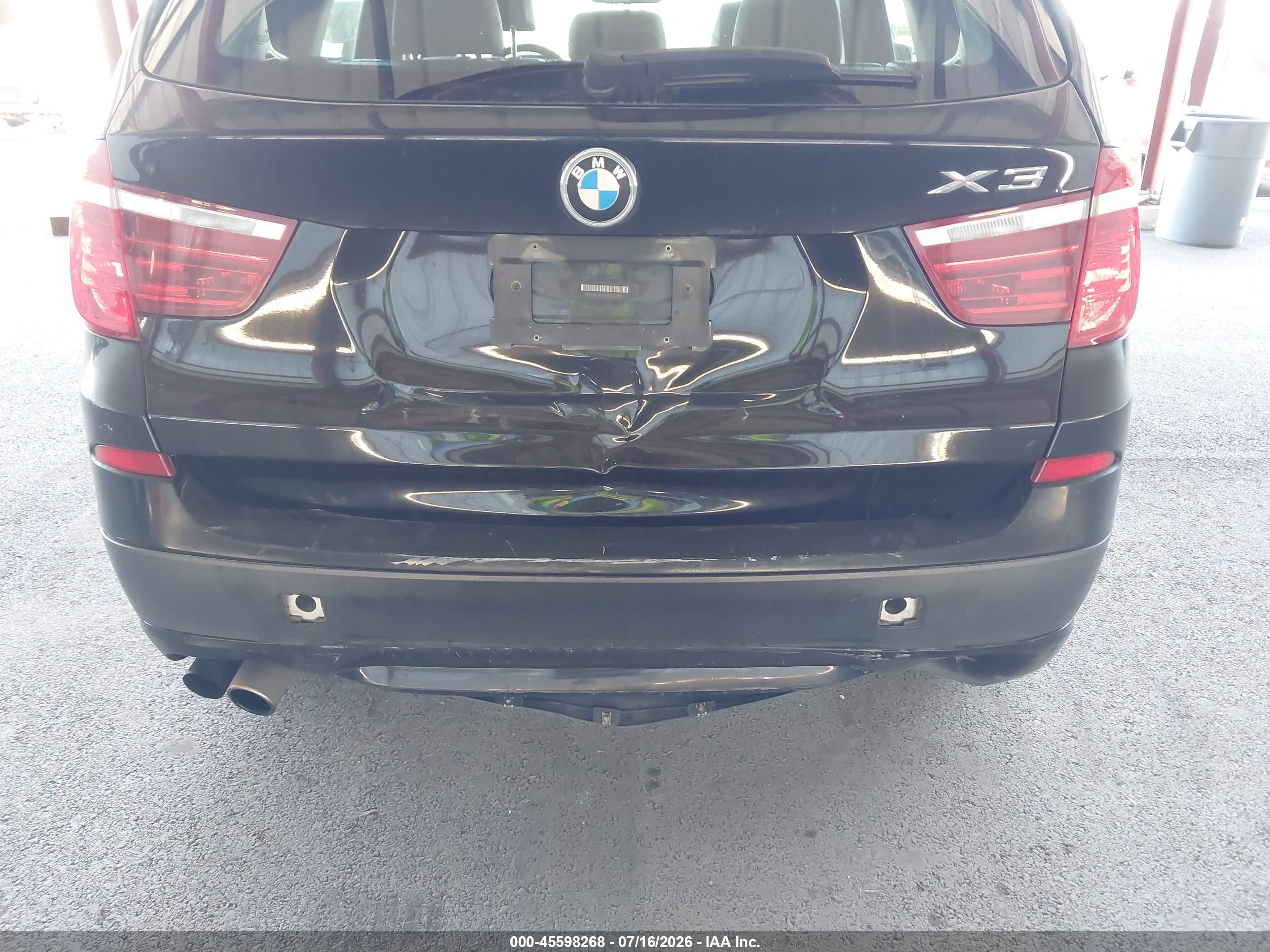 2014 Bmw X3 Xdrive28i Black vin: 5UXWX9C51E0D36993