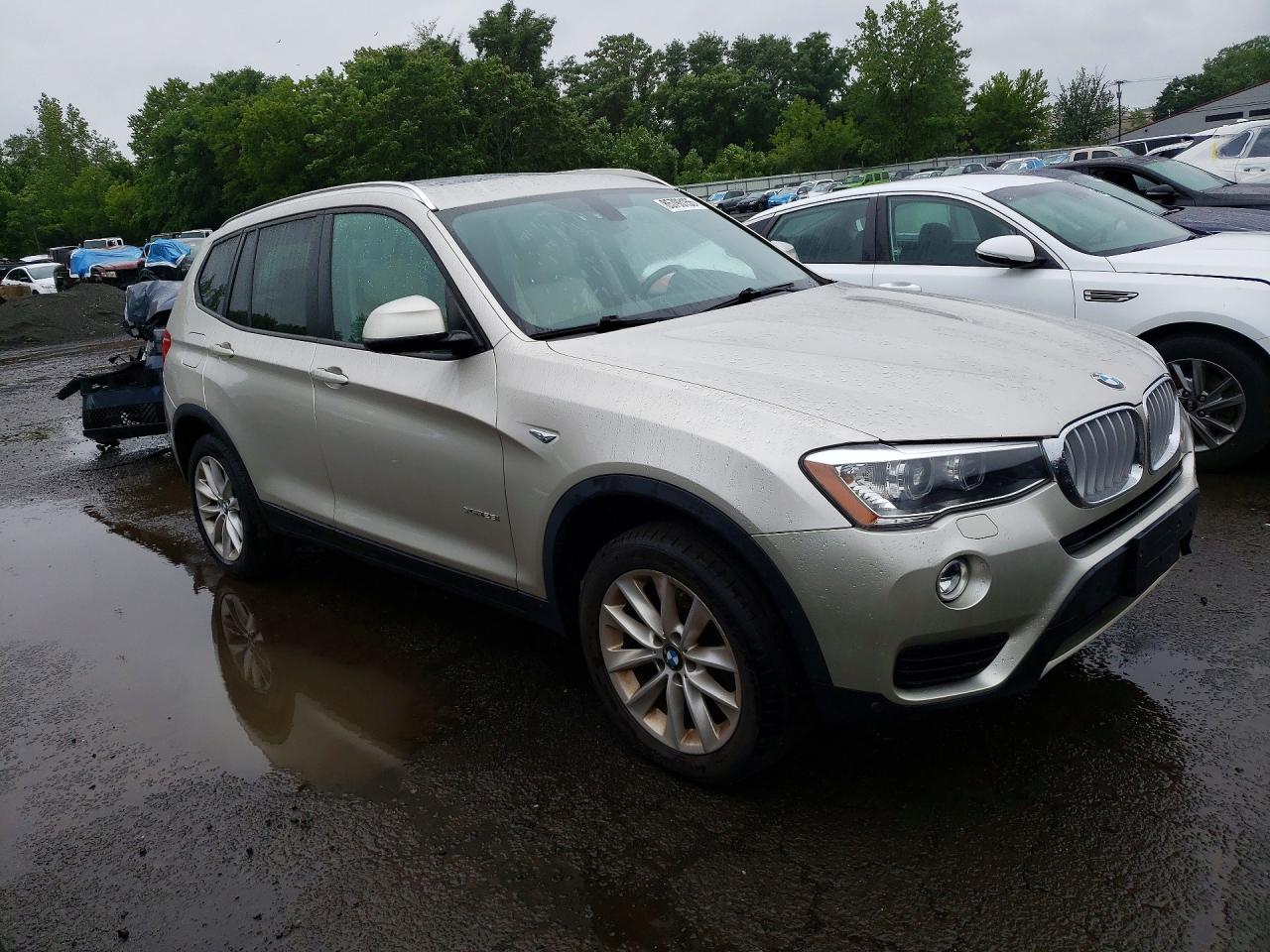 2015 Bmw X3 Xdrive28i Silver vin: 5UXWX9C51F0D49101