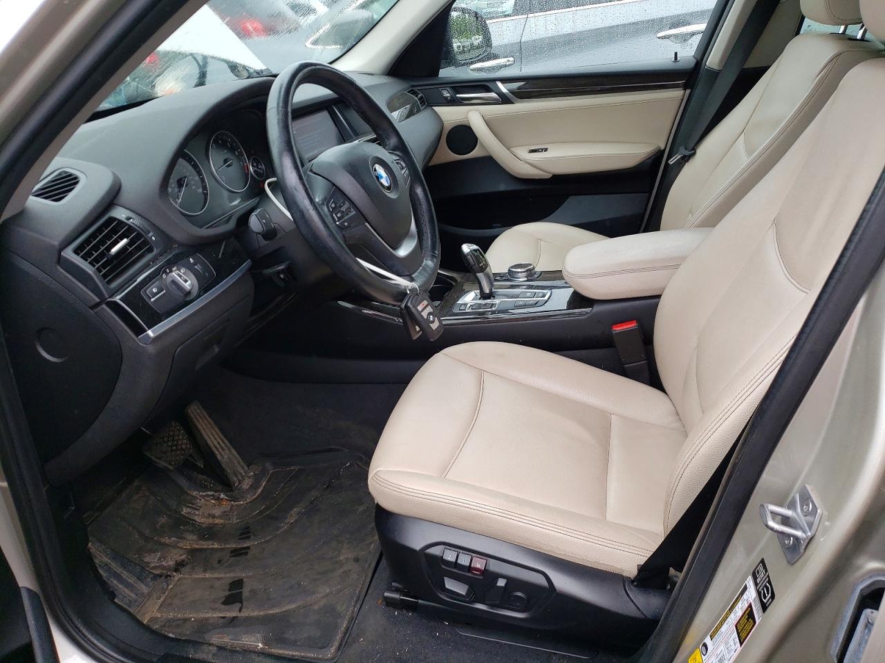 2015 Bmw X3 Xdrive28i Silver vin: 5UXWX9C51F0D49101
