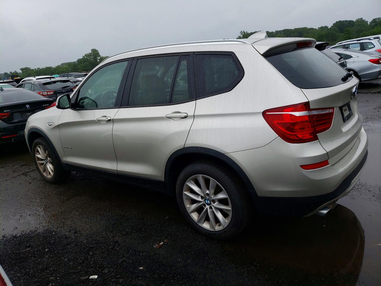 2015 Bmw X3 Xdrive28i Silver vin: 5UXWX9C51F0D49101