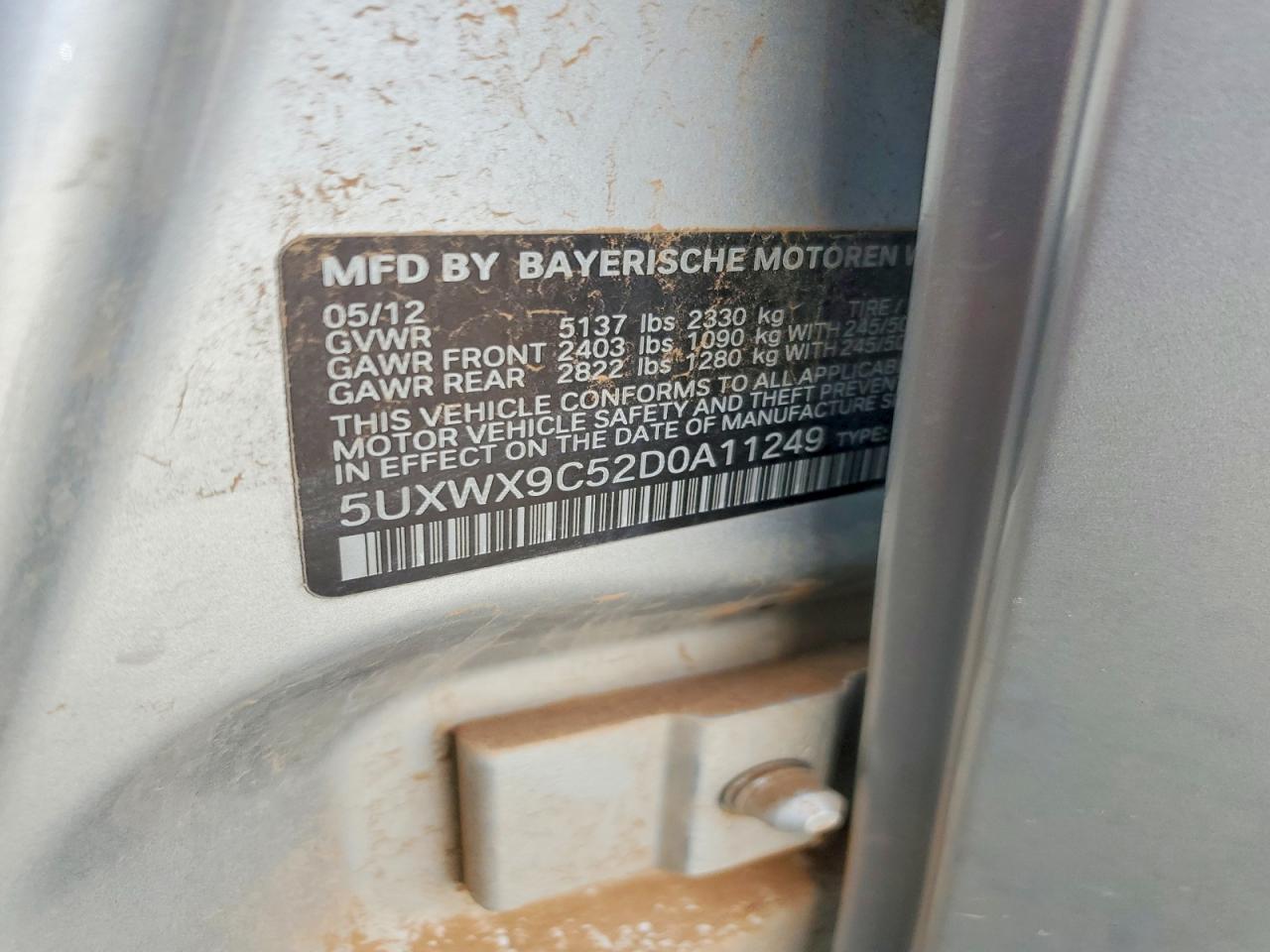 2013 Bmw X3 Xdrive28i Silver vin: 5UXWX9C52D0A11249