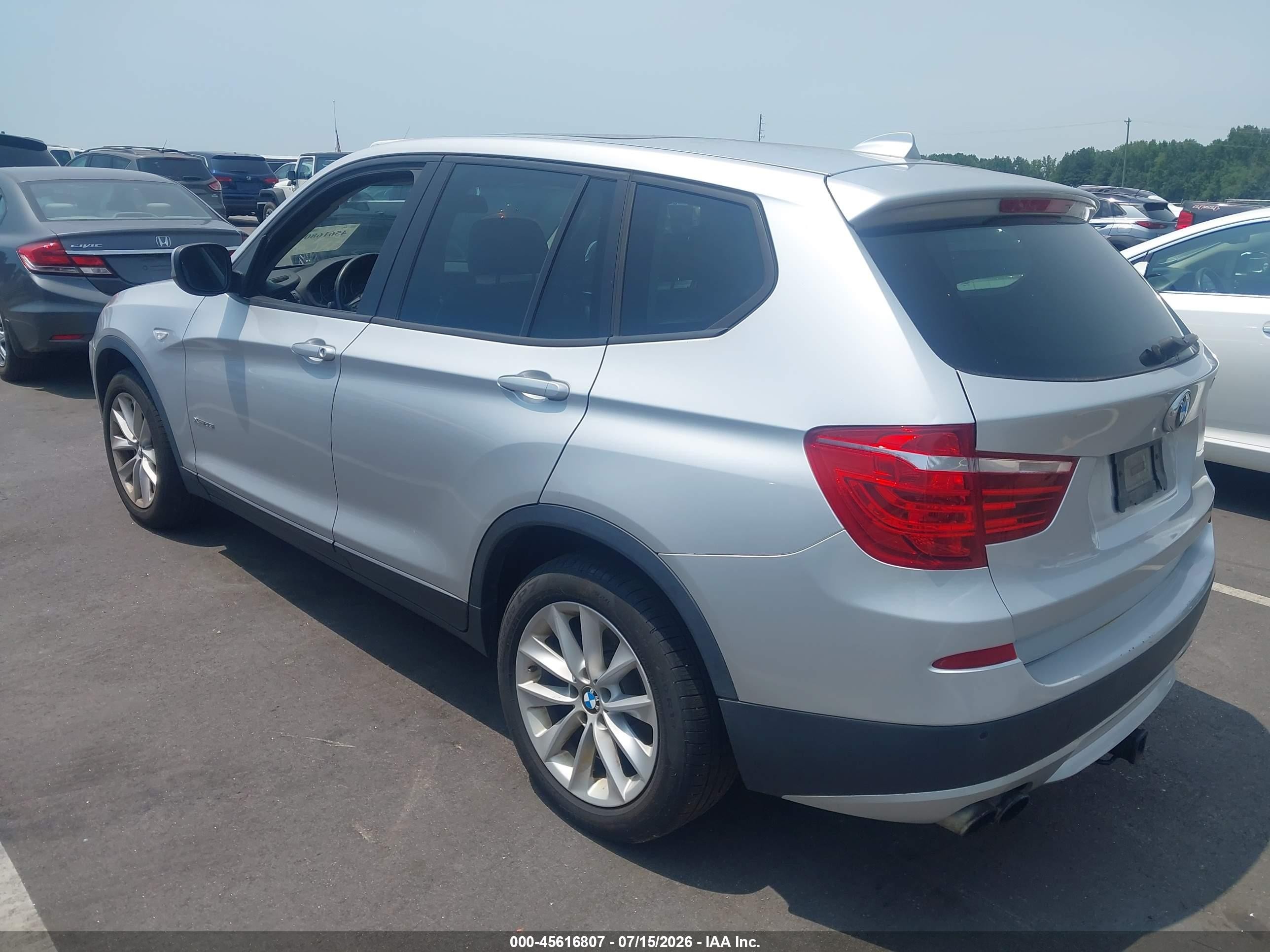 2013 Bmw X3 Xdrive28i Silver vin: 5UXWX9C52D0A20078