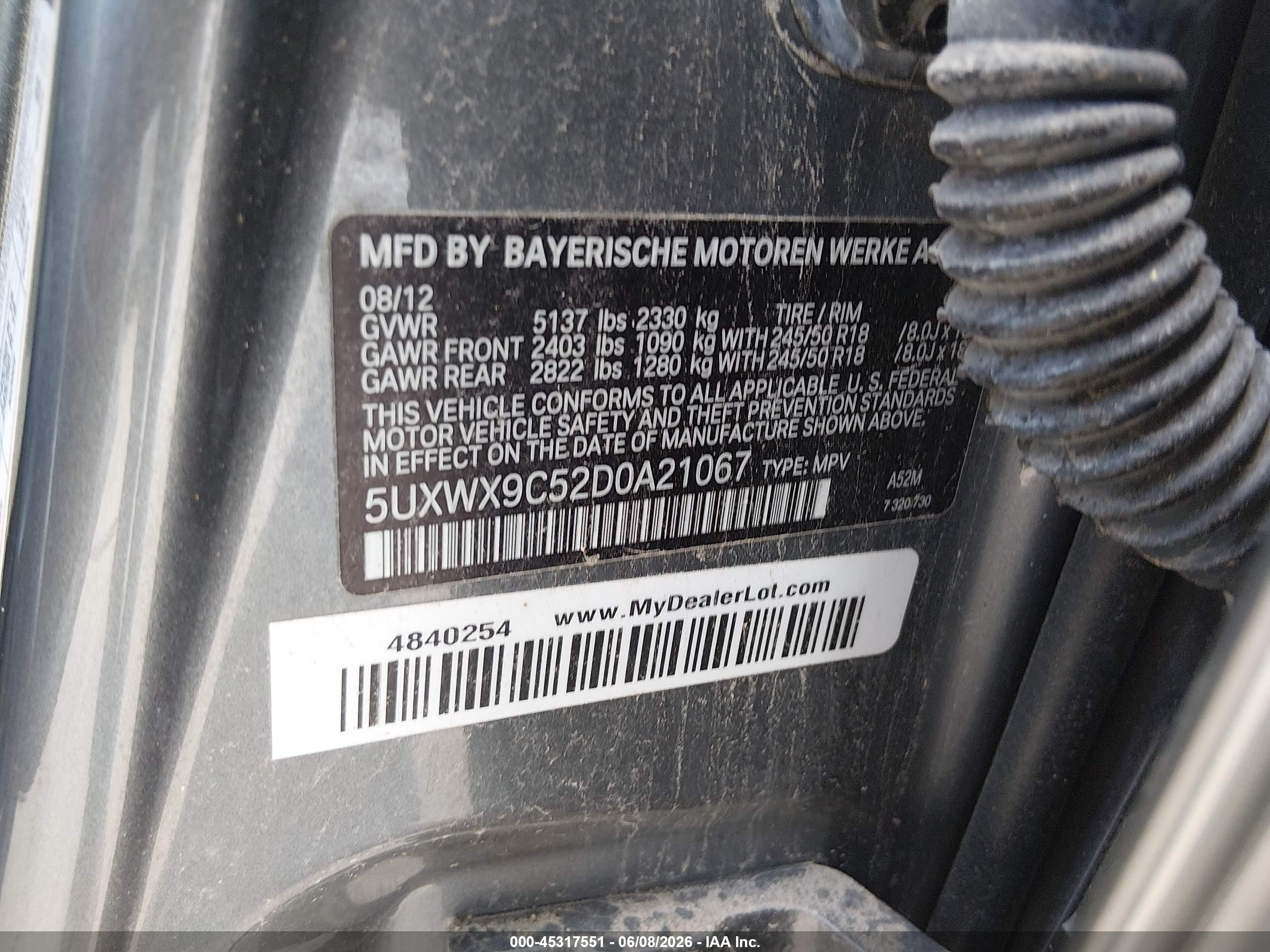 2013 Bmw X3 Xdrive28i Gray vin: 5UXWX9C52D0A21067