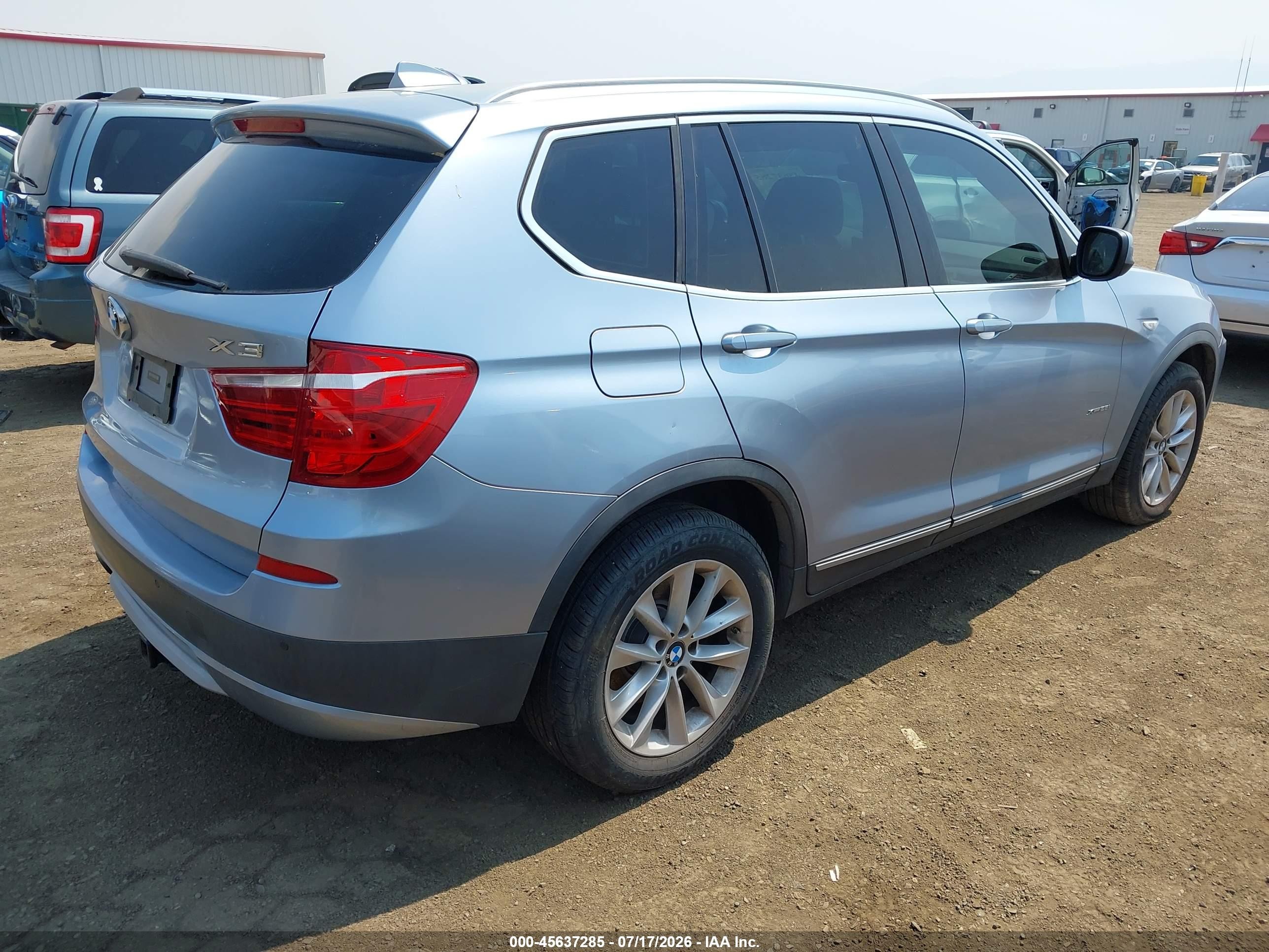 2013 Bmw X3 Xdrive28i Blue vin: 5UXWX9C52D0A23210