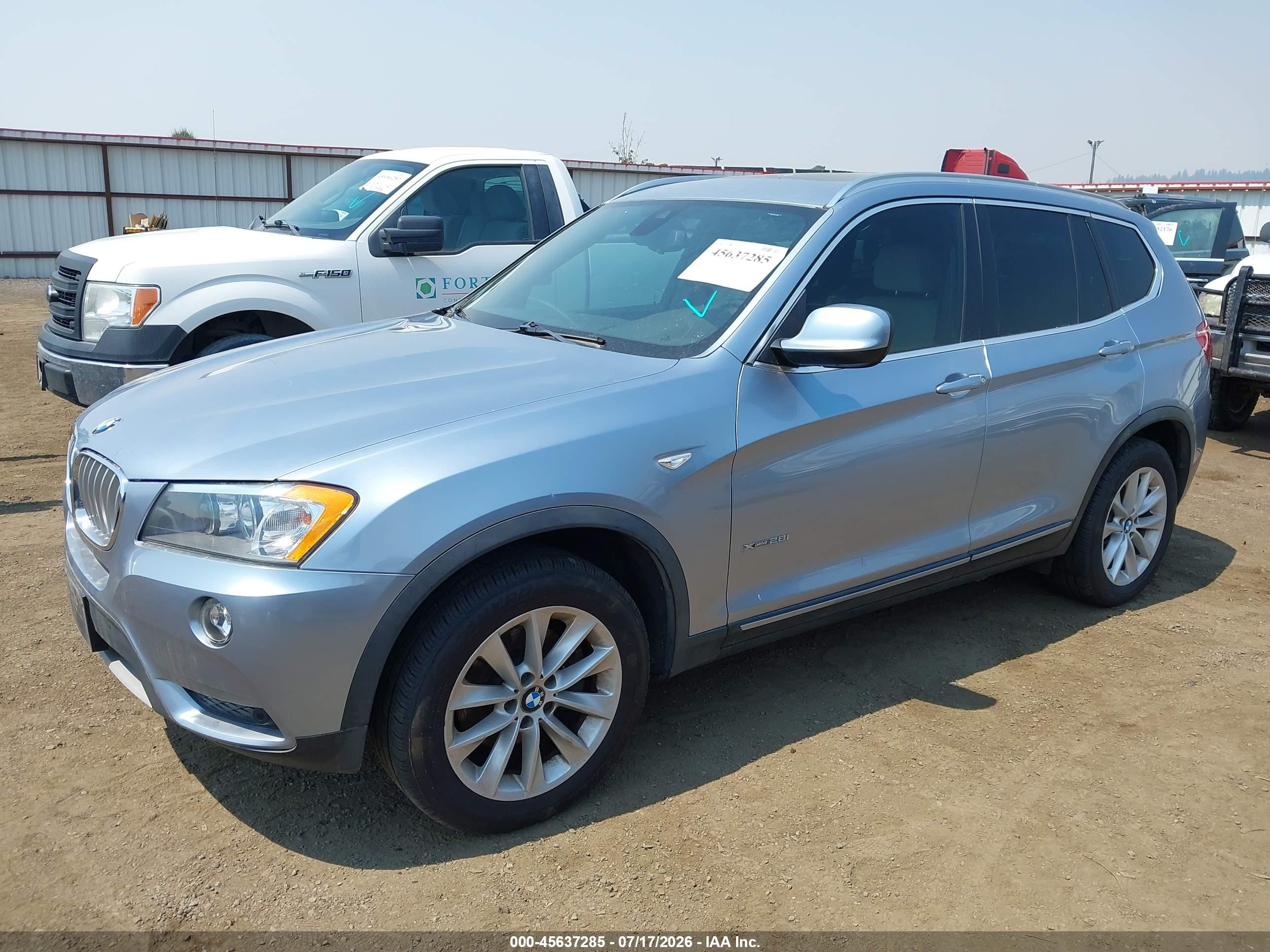 2013 Bmw X3 Xdrive28i Blue vin: 5UXWX9C52D0A23210