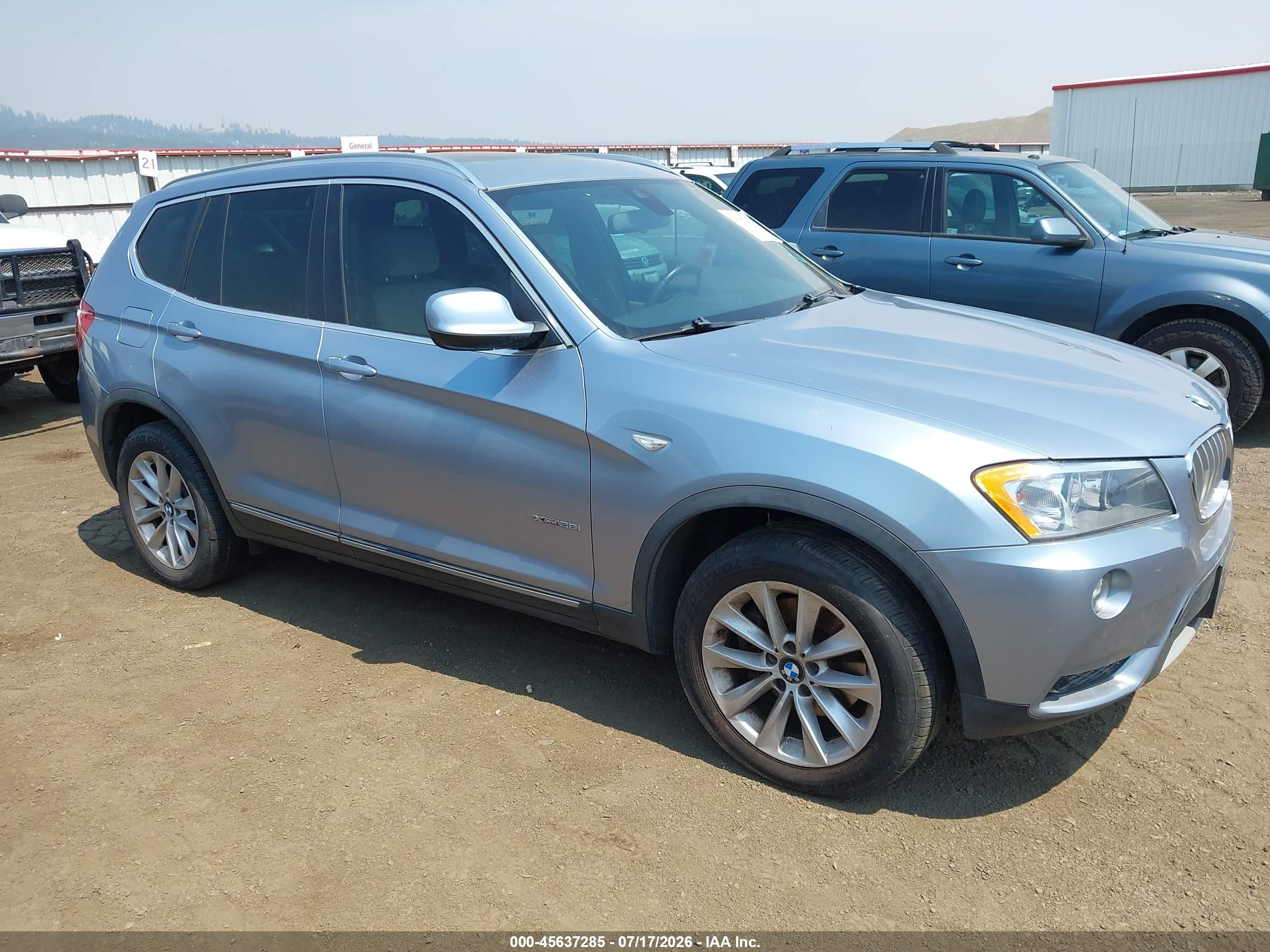 2013 Bmw X3 Xdrive28i Blue vin: 5UXWX9C52D0A23210