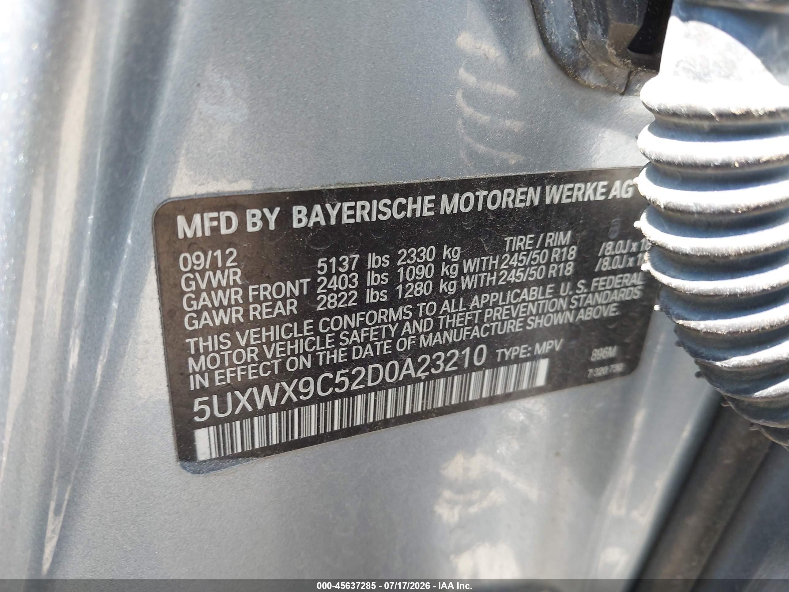 2013 Bmw X3 Xdrive28i Blue vin: 5UXWX9C52D0A23210
