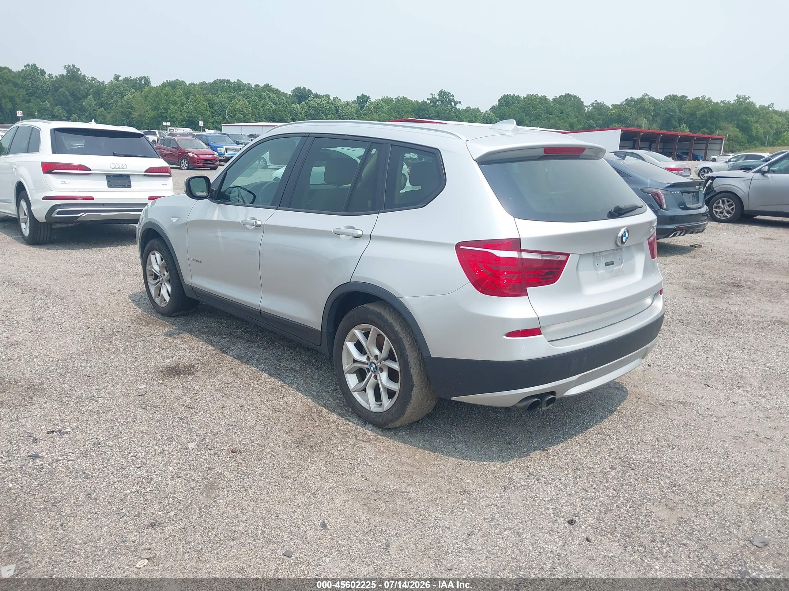 2013 Bmw X3 Xdrive28i Silver vin: 5UXWX9C52D0D00468