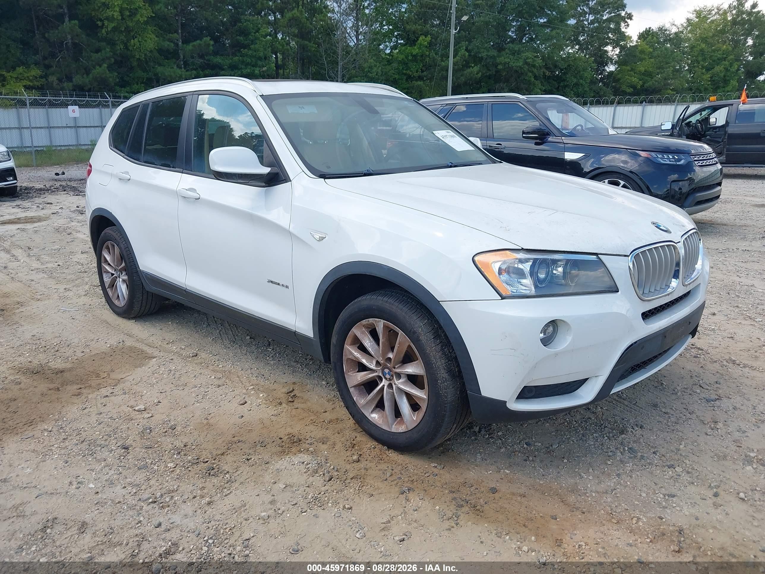 2013 Bmw X3 Xdrive28i White vin: 5UXWX9C52D0D01930
