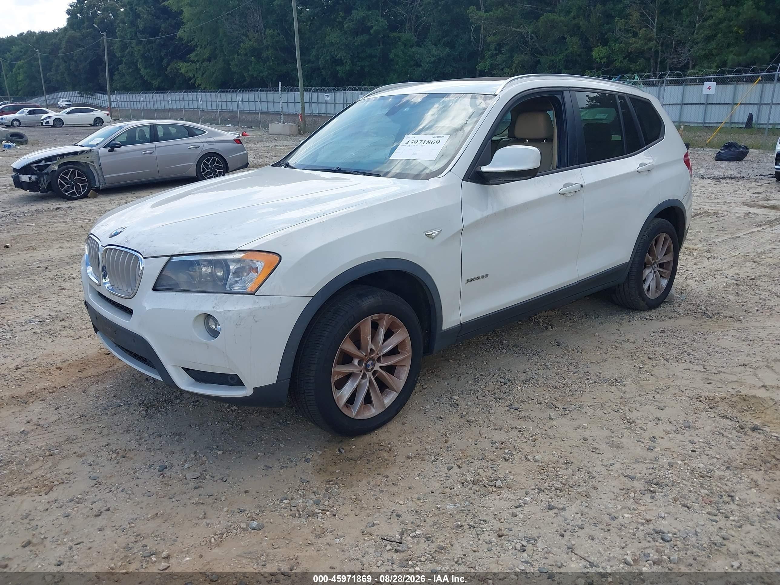 2013 Bmw X3 Xdrive28i White vin: 5UXWX9C52D0D01930