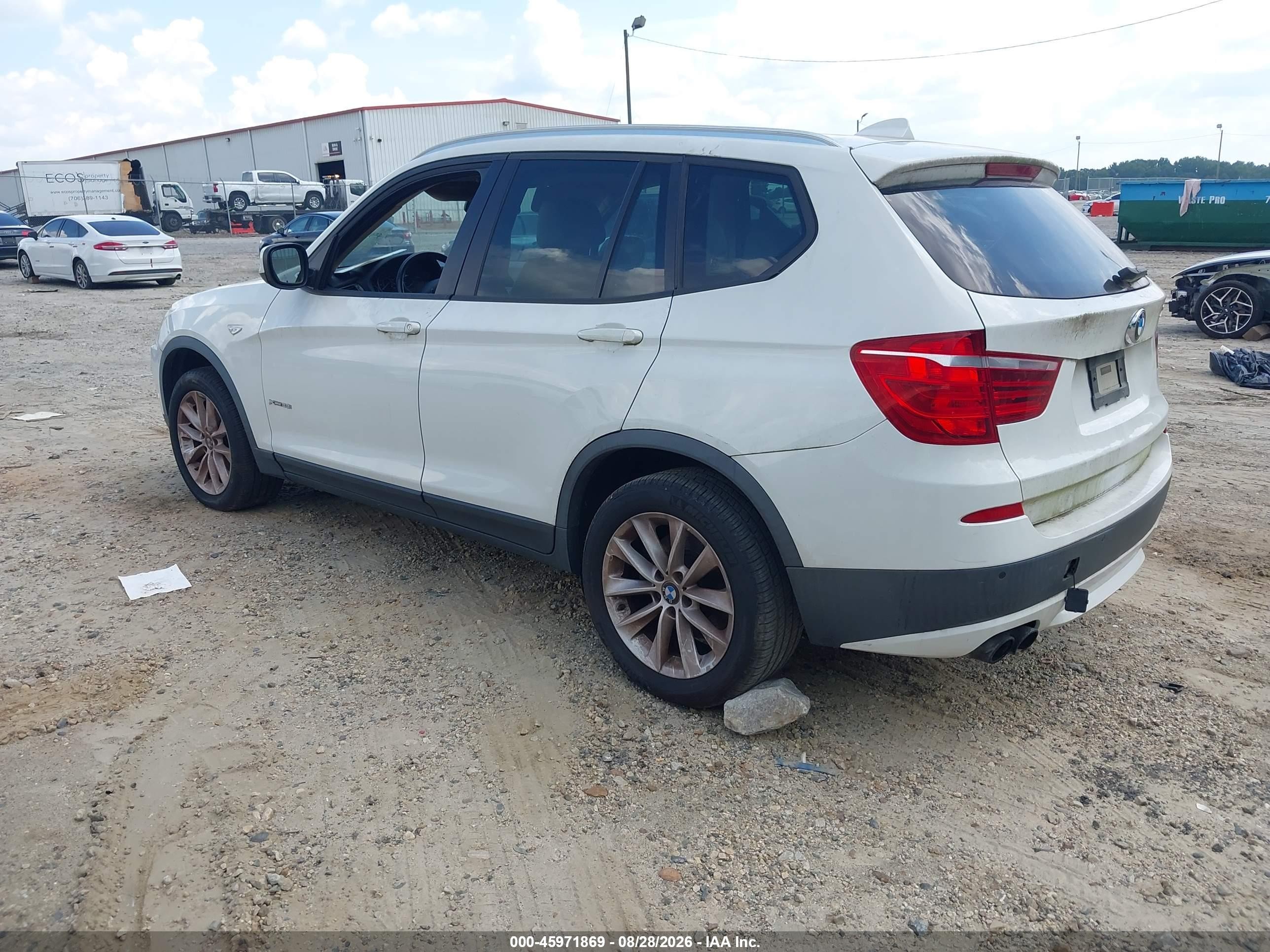 2013 Bmw X3 Xdrive28i White vin: 5UXWX9C52D0D01930
