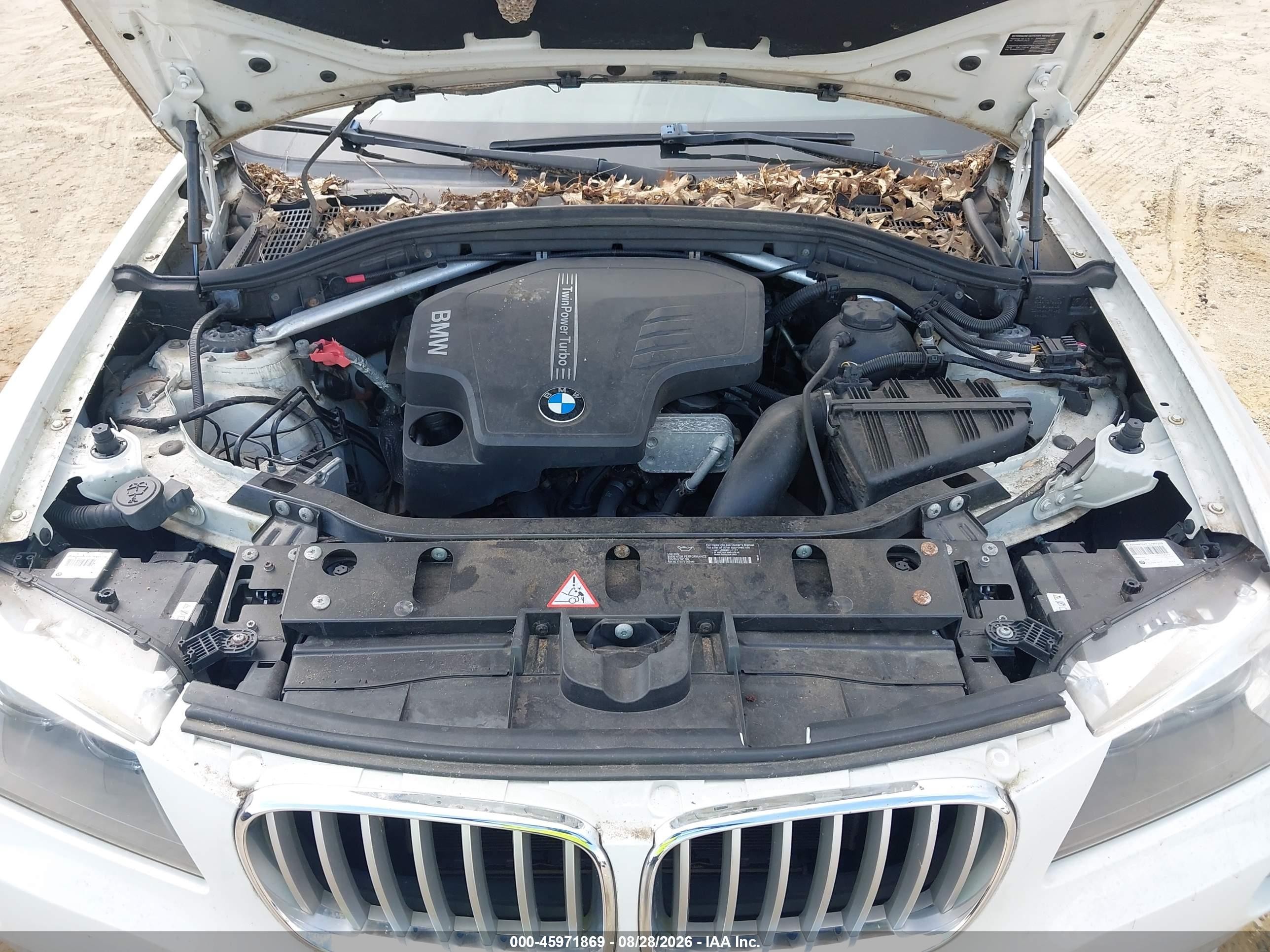 2013 Bmw X3 Xdrive28i White vin: 5UXWX9C52D0D01930