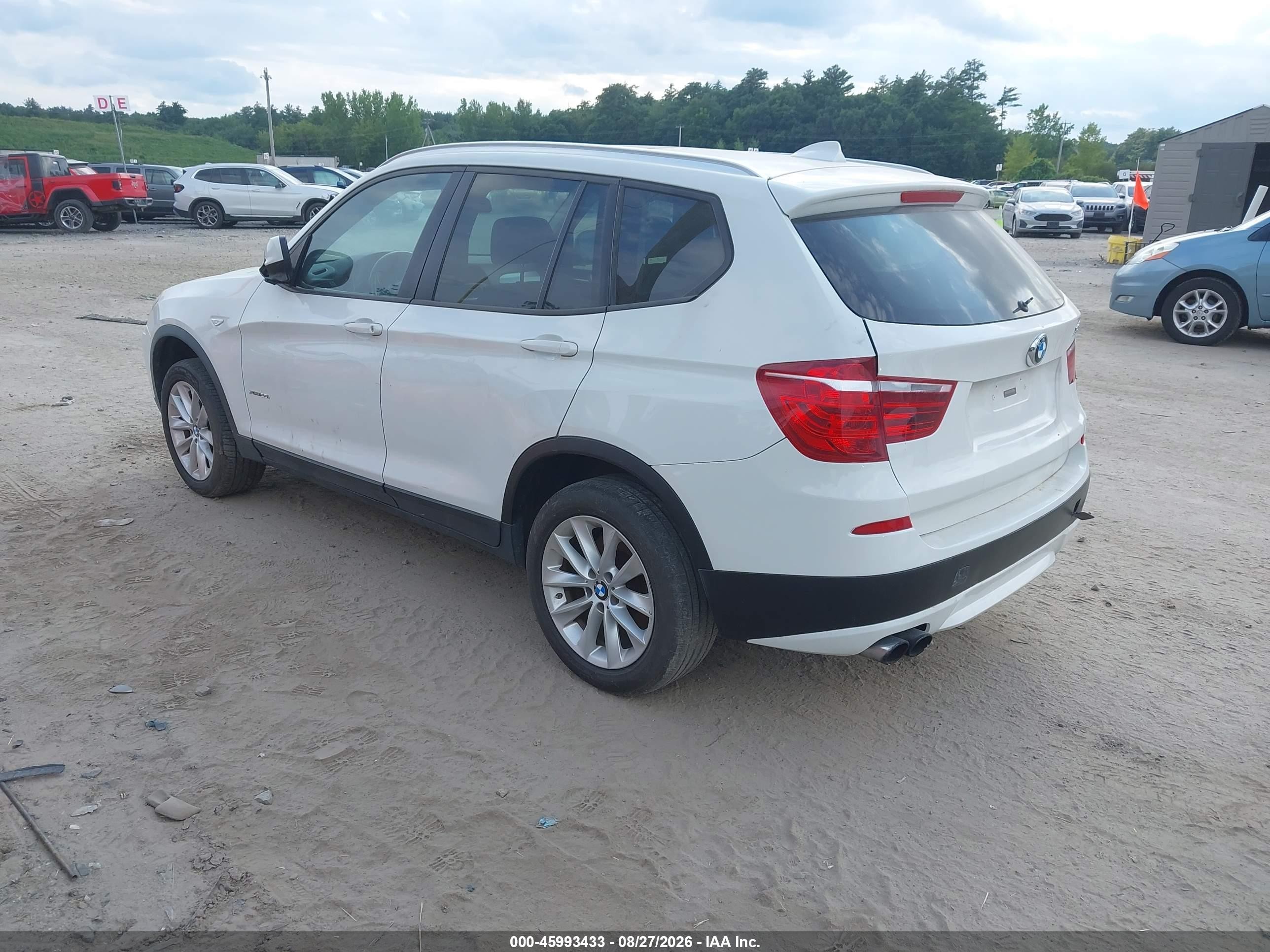 2013 Bmw X3 Xdrive28i White vin: 5UXWX9C52D0D03029