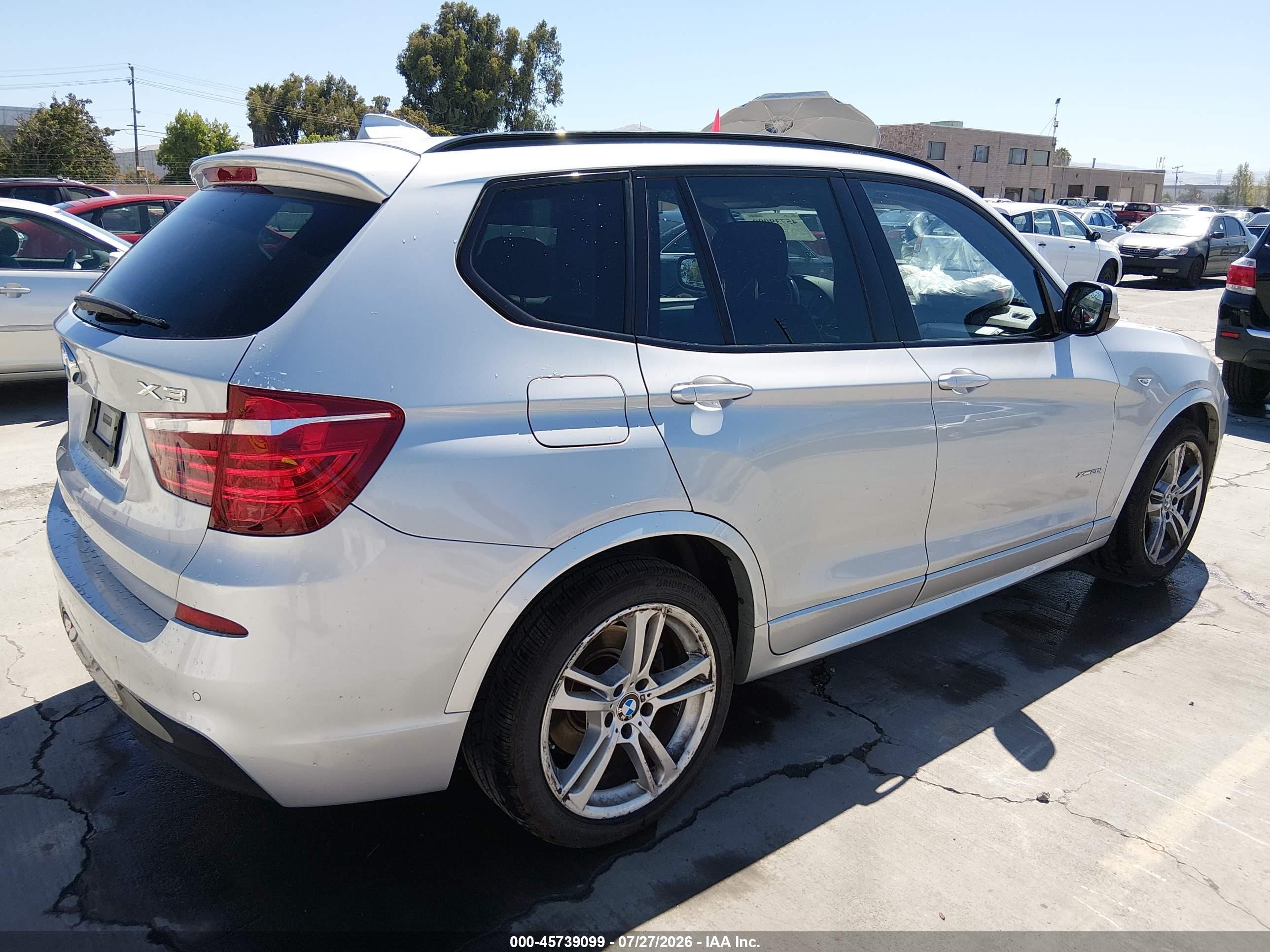 2014 Bmw X3 Xdrive28i Серебряный vin: 5UXWX9C52E0D13285
