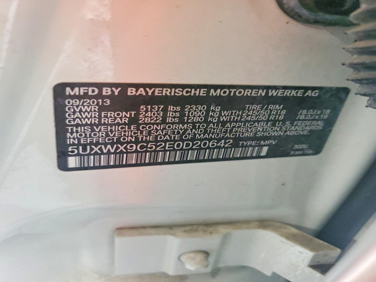 2014 Bmw X3 Xdrive28i Белый vin: 5UXWX9C52E0D20642