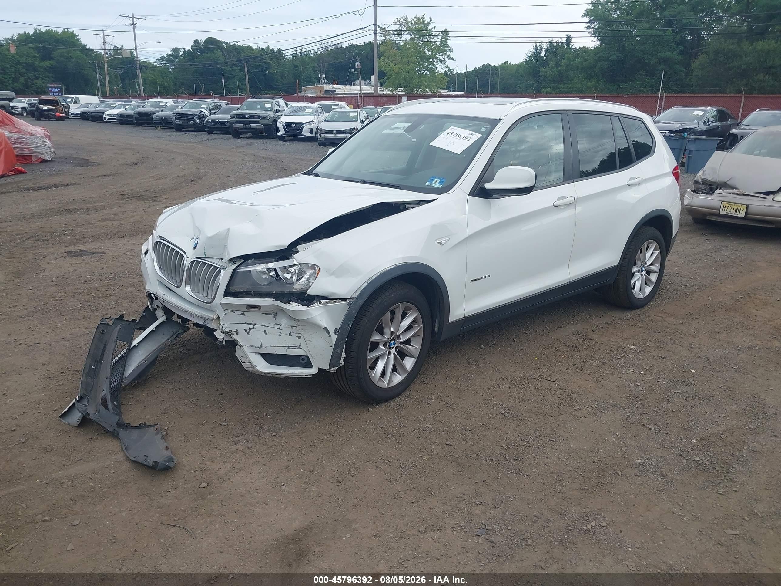 2014 Bmw X3 Xdrive28i White vin: 5UXWX9C52E0D23475