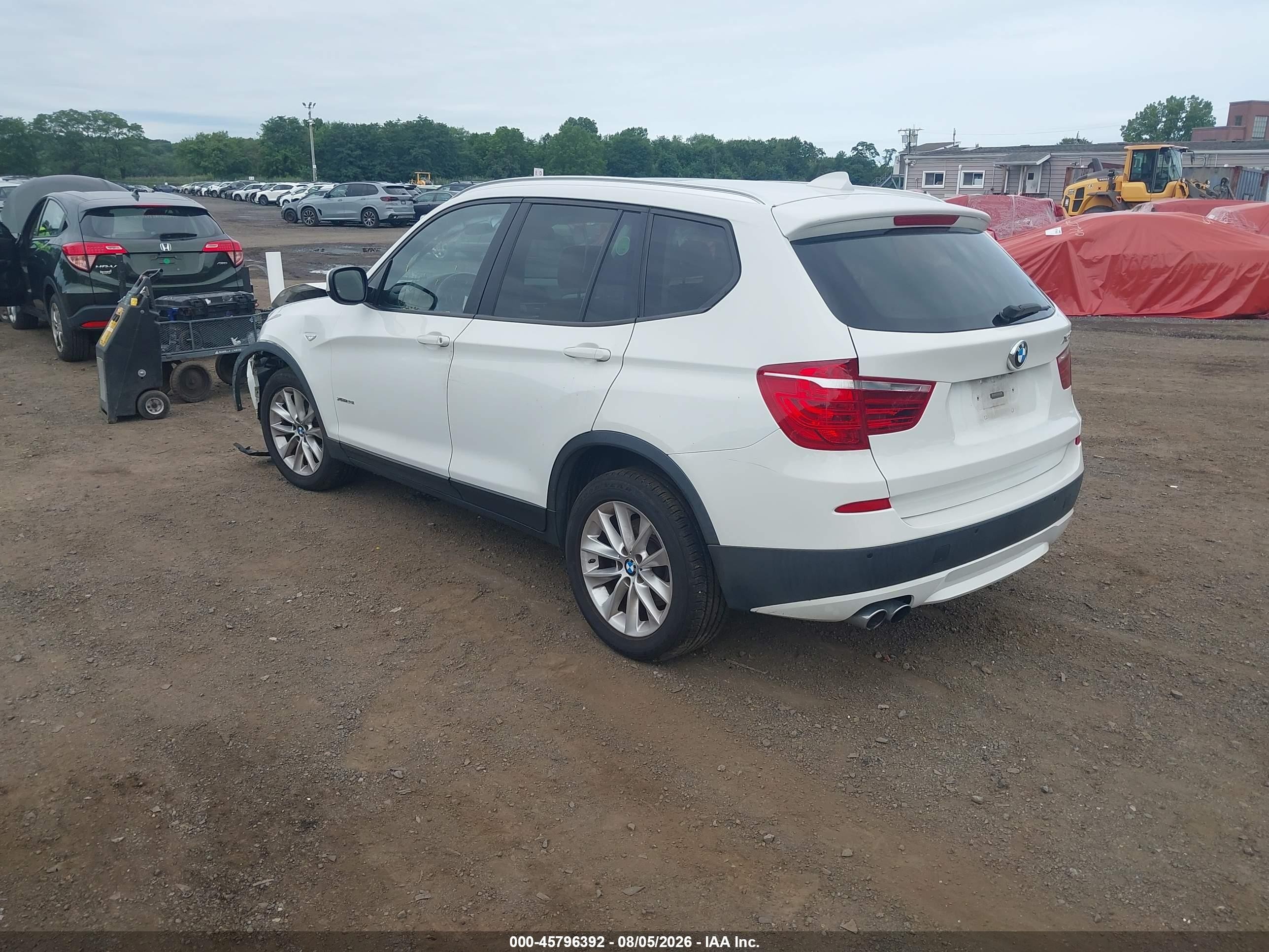 2014 Bmw X3 Xdrive28i White vin: 5UXWX9C52E0D23475