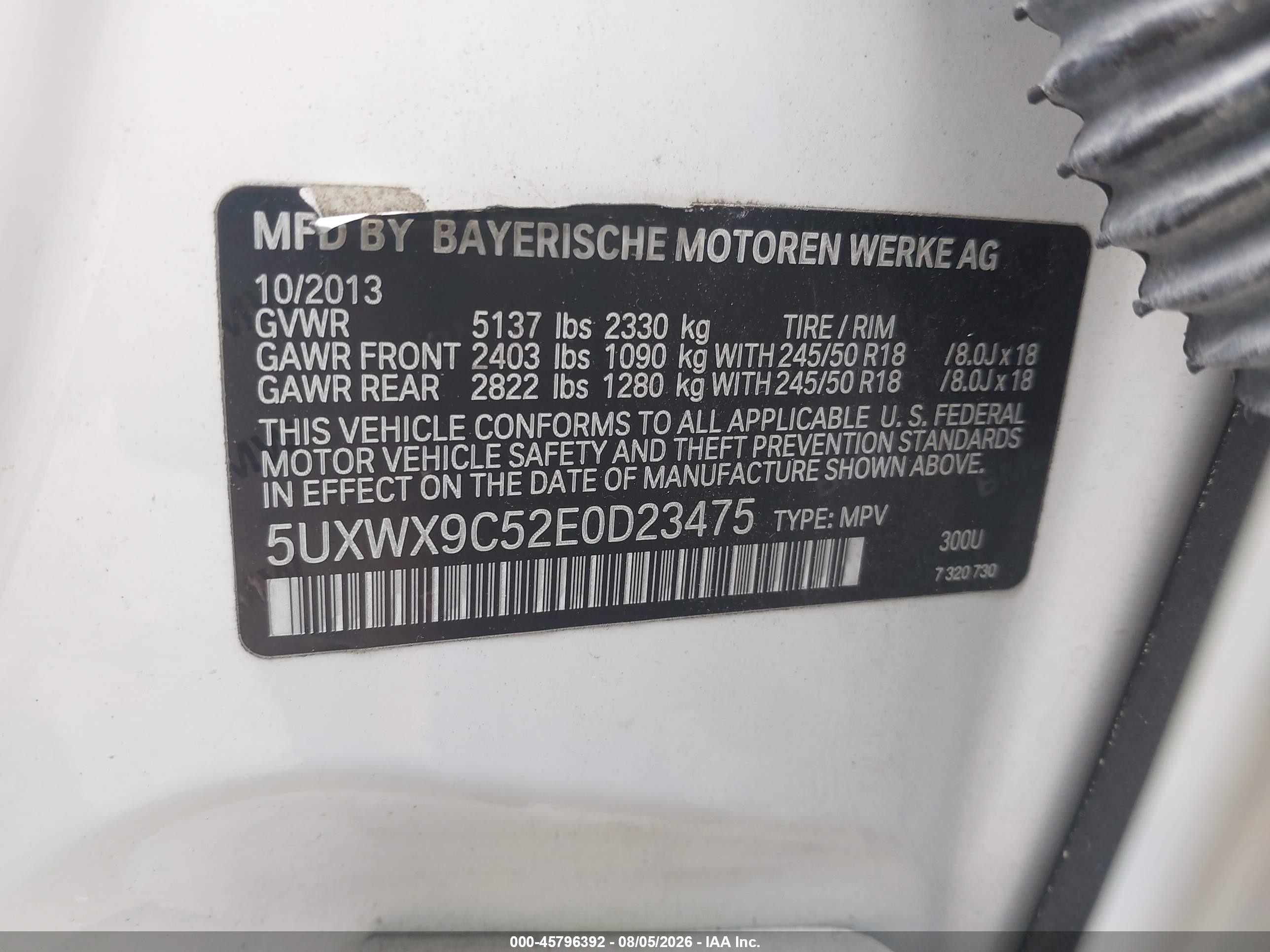 2014 Bmw X3 Xdrive28i White vin: 5UXWX9C52E0D23475