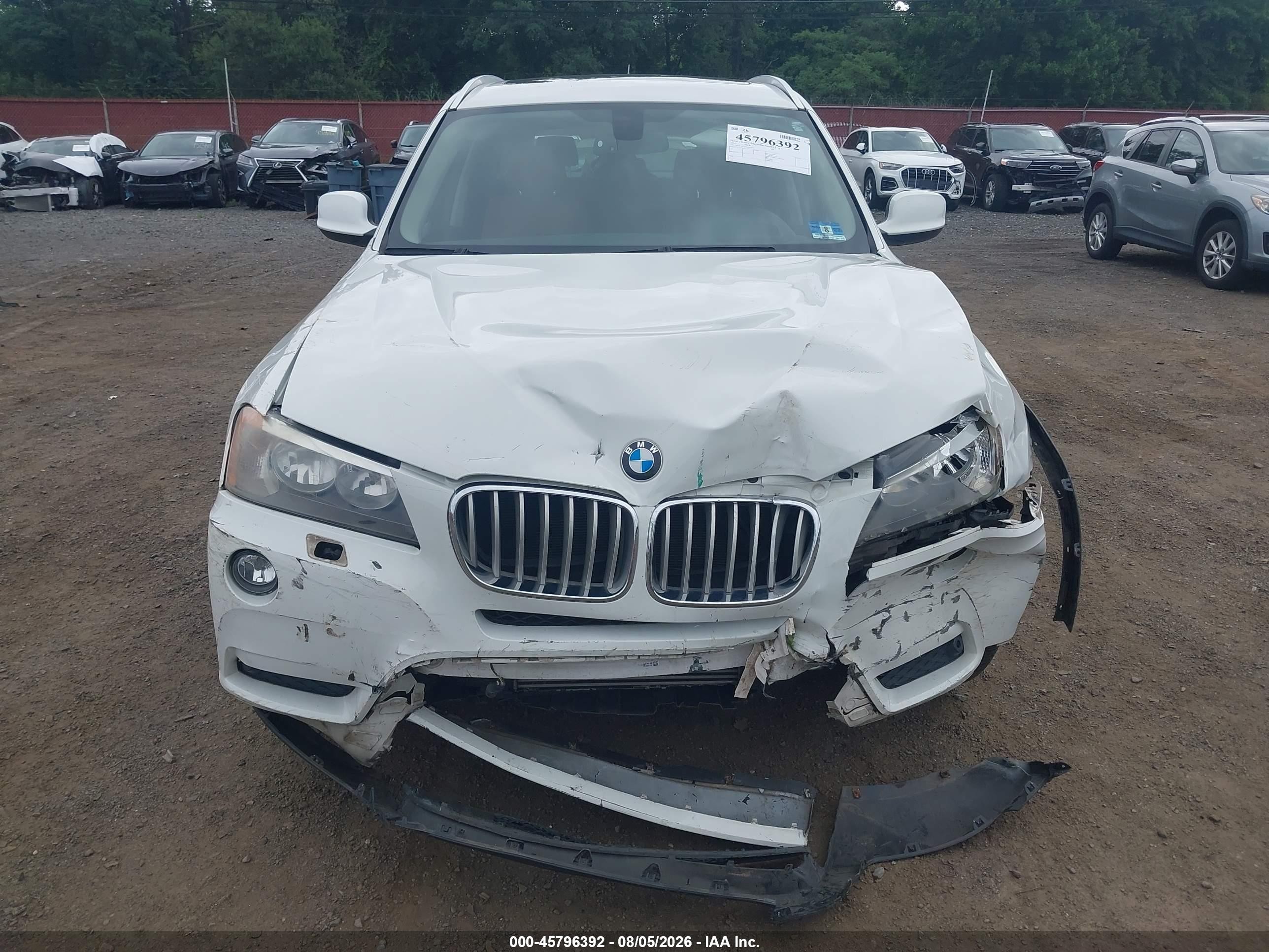 2014 Bmw X3 Xdrive28i White vin: 5UXWX9C52E0D23475