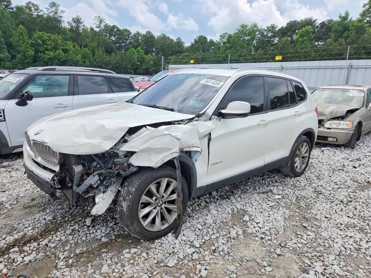 2014 Bmw X3 Xdrive28i White vin: 5UXWX9C52E0D25324