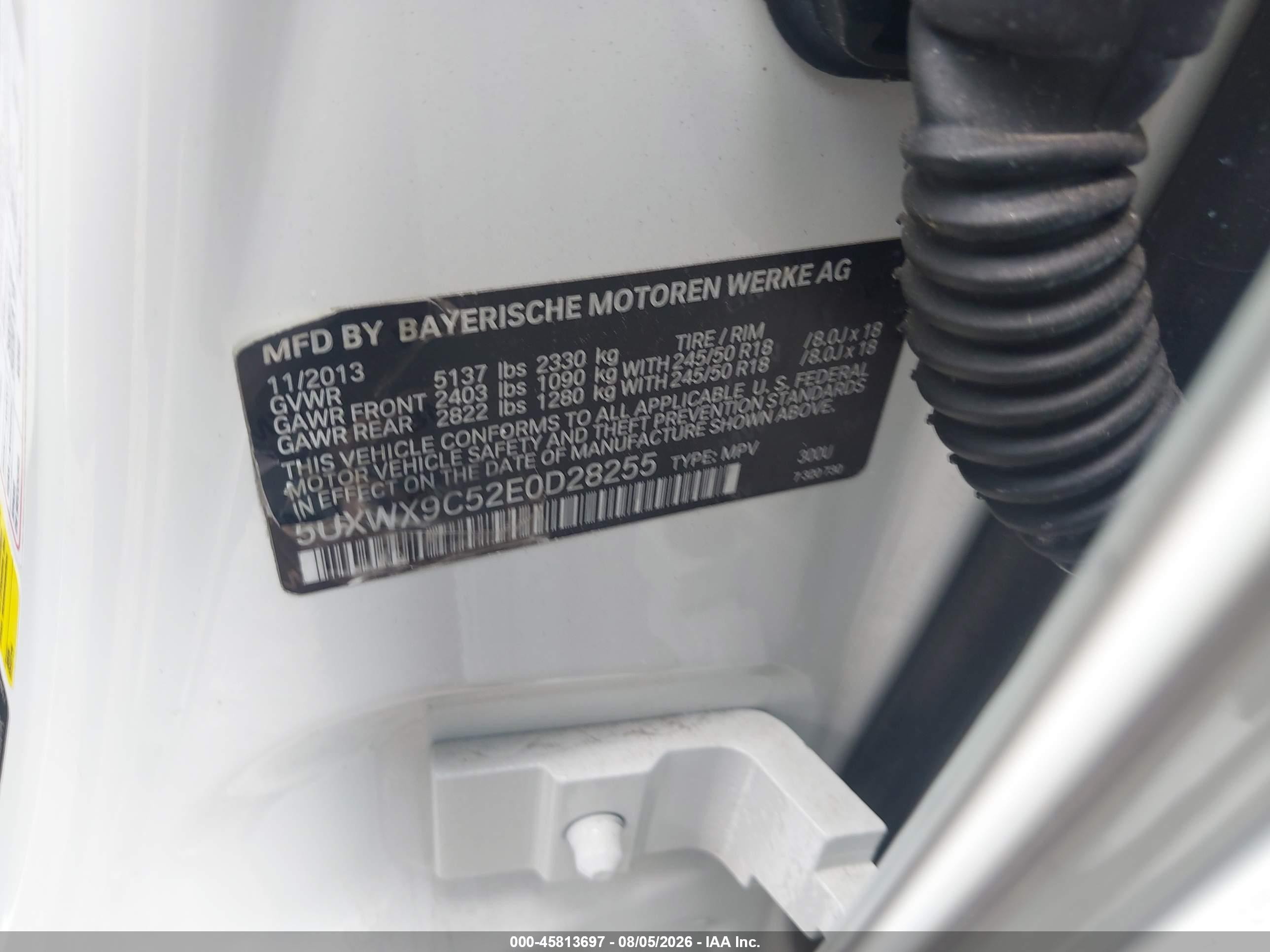 2014 Bmw X3 Xdrive28i White vin: 5UXWX9C52E0D28255