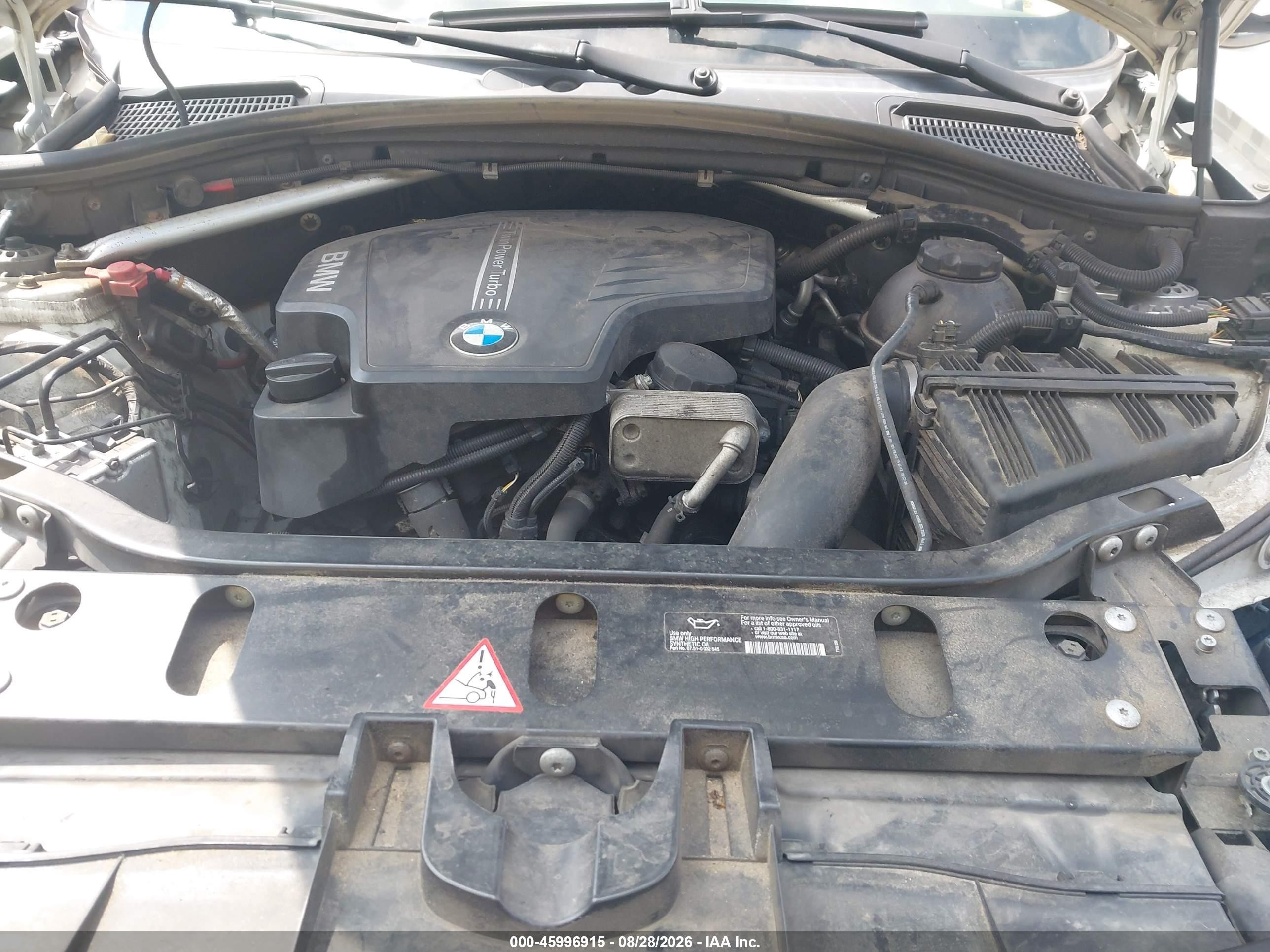 2014 Bmw X3 Xdrive28i Белый vin: 5UXWX9C52E0D29339