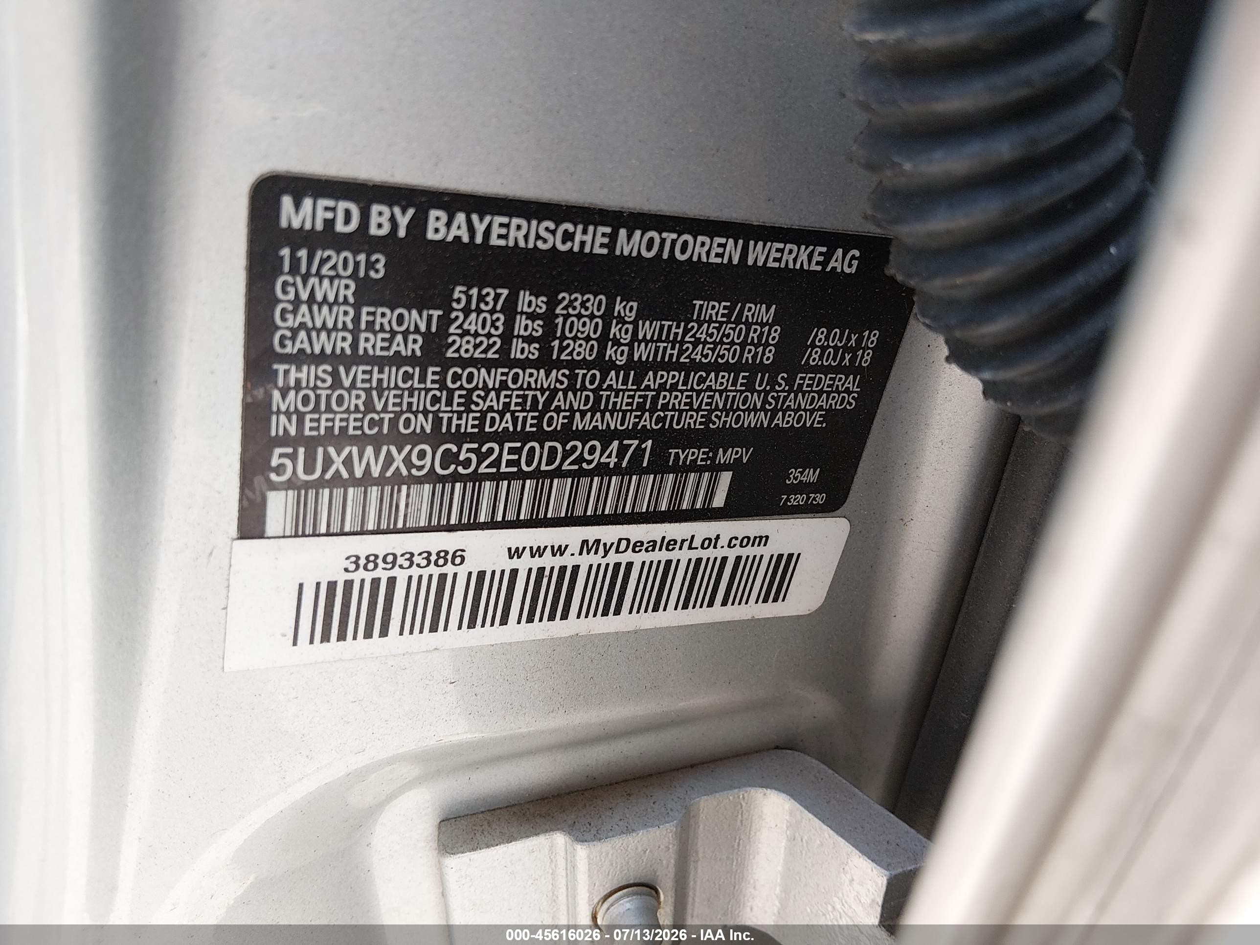 2014 Bmw X3 Xdrive28i Серебряный vin: 5UXWX9C52E0D29471