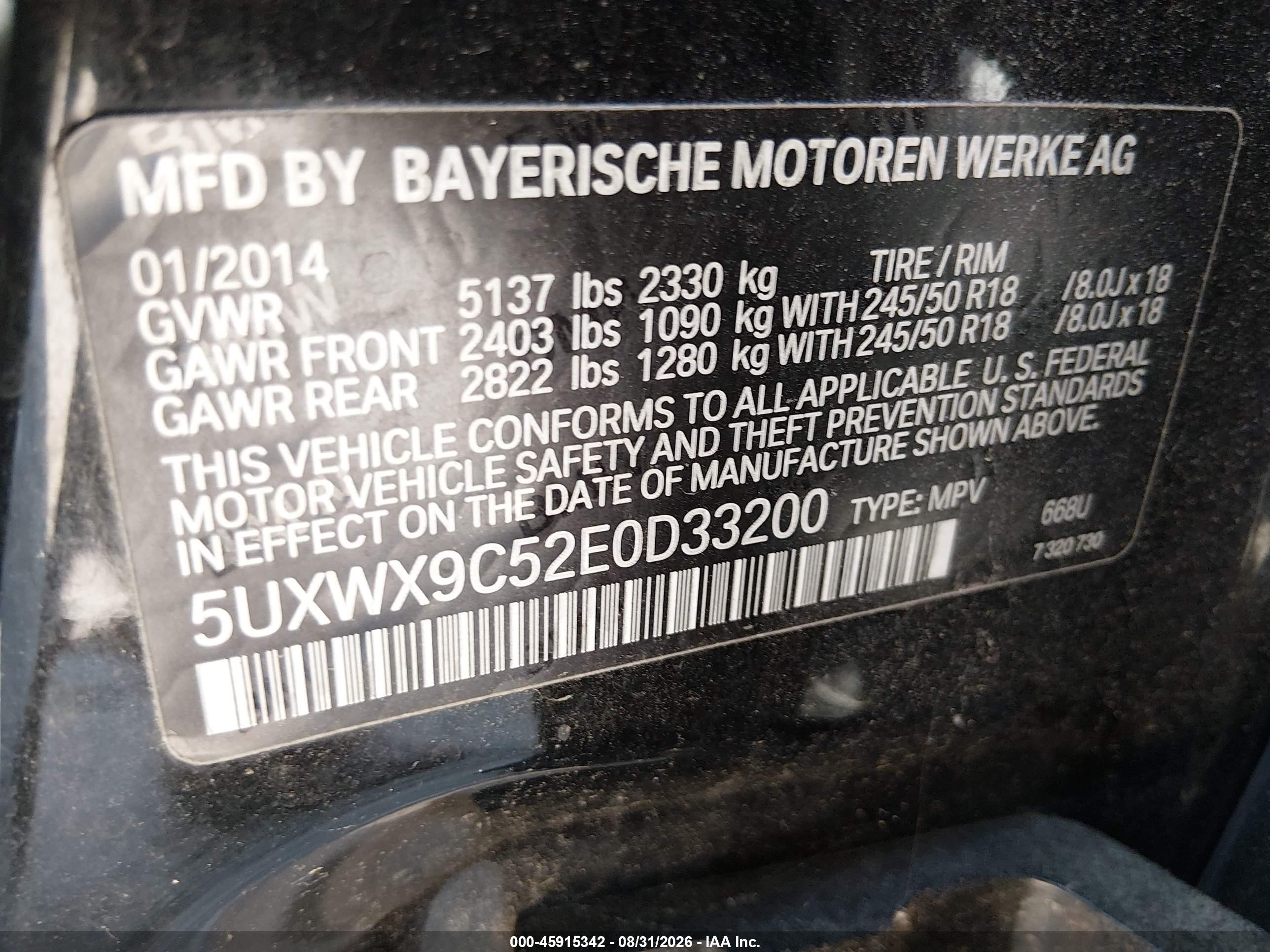 2014 Bmw X3 Xdrive28i Black vin: 5UXWX9C52E0D33200