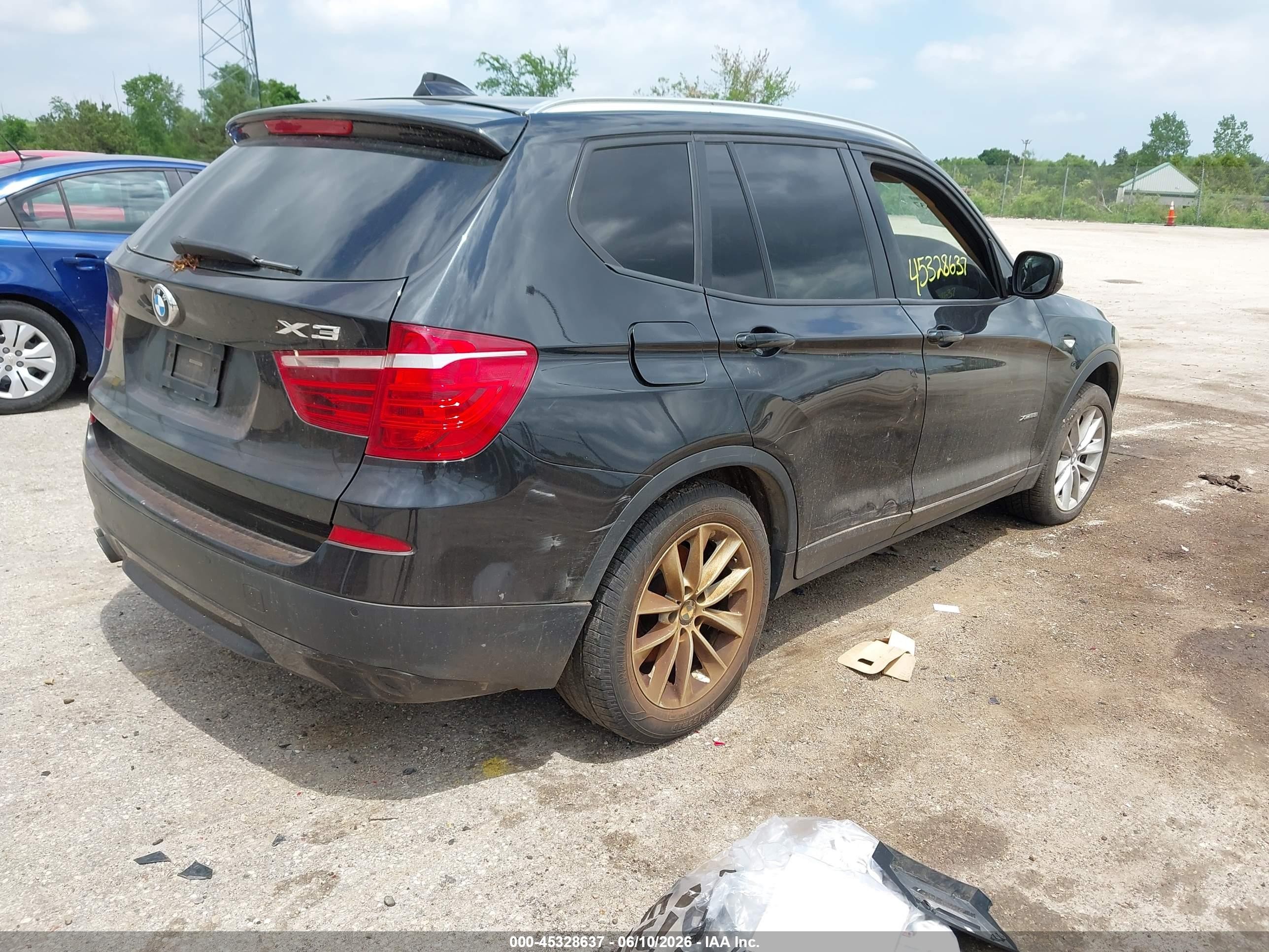 2014 Bmw X3 Xdrive28i Черный vin: 5UXWX9C52E0D34542